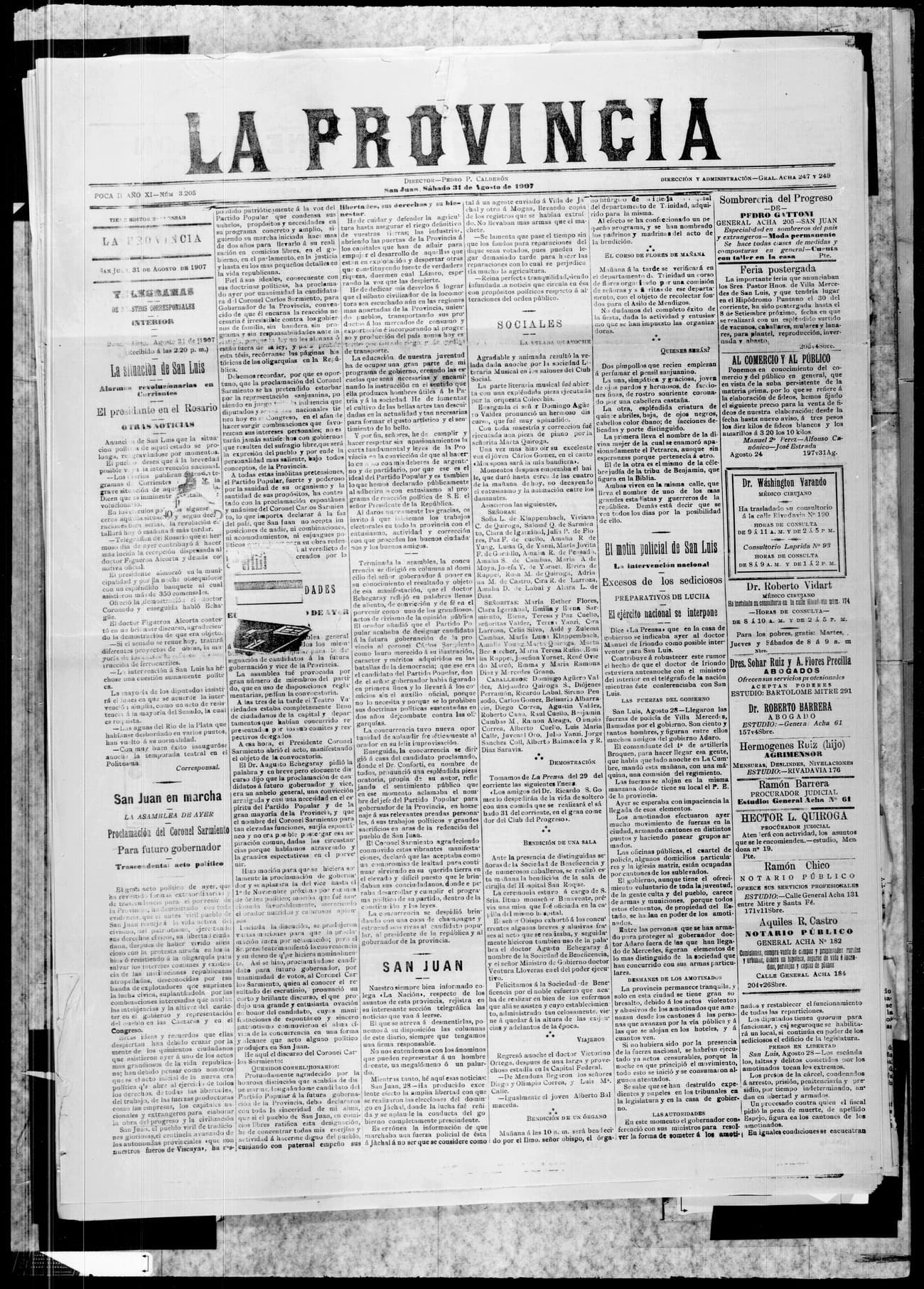 Portada · 31 de Agosto de 1907