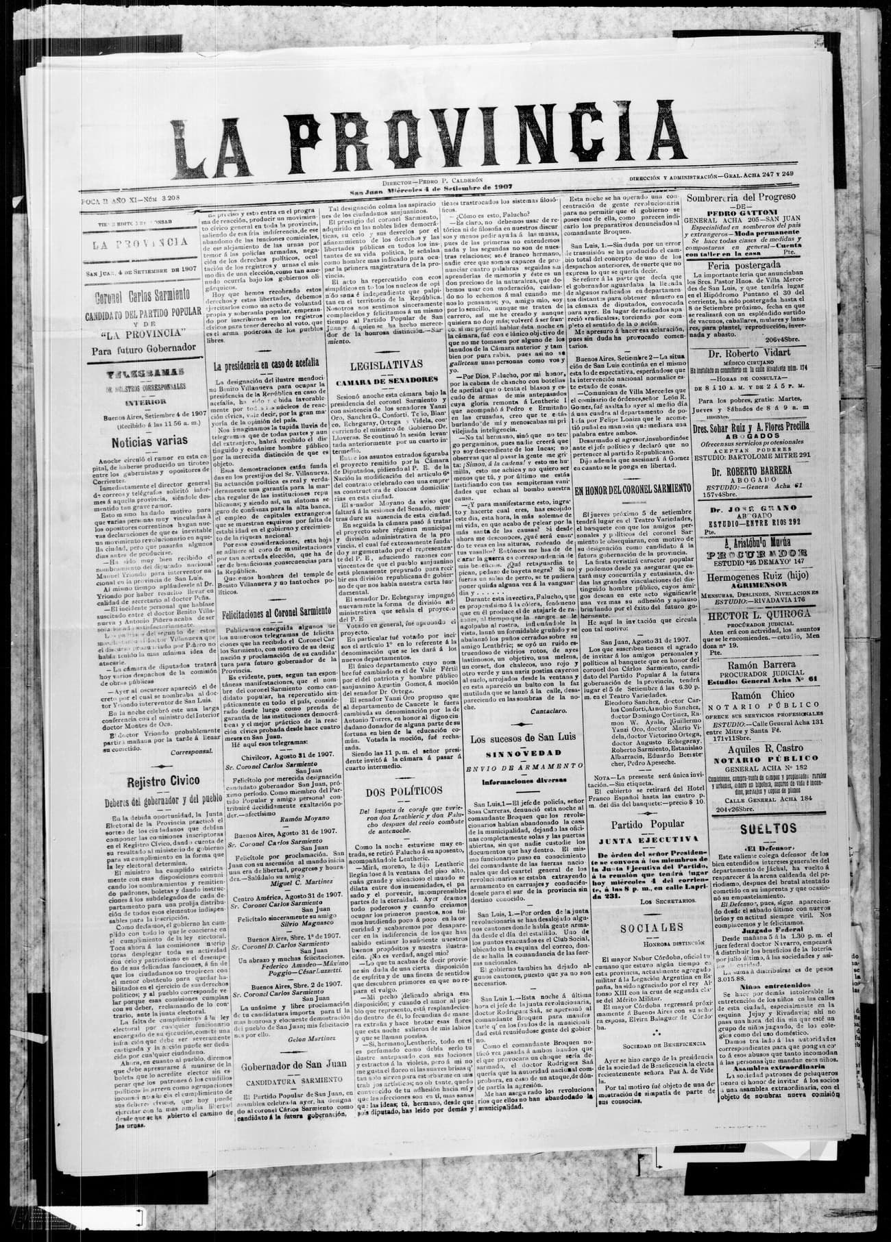Portada · 4 de Septiembre de 1907