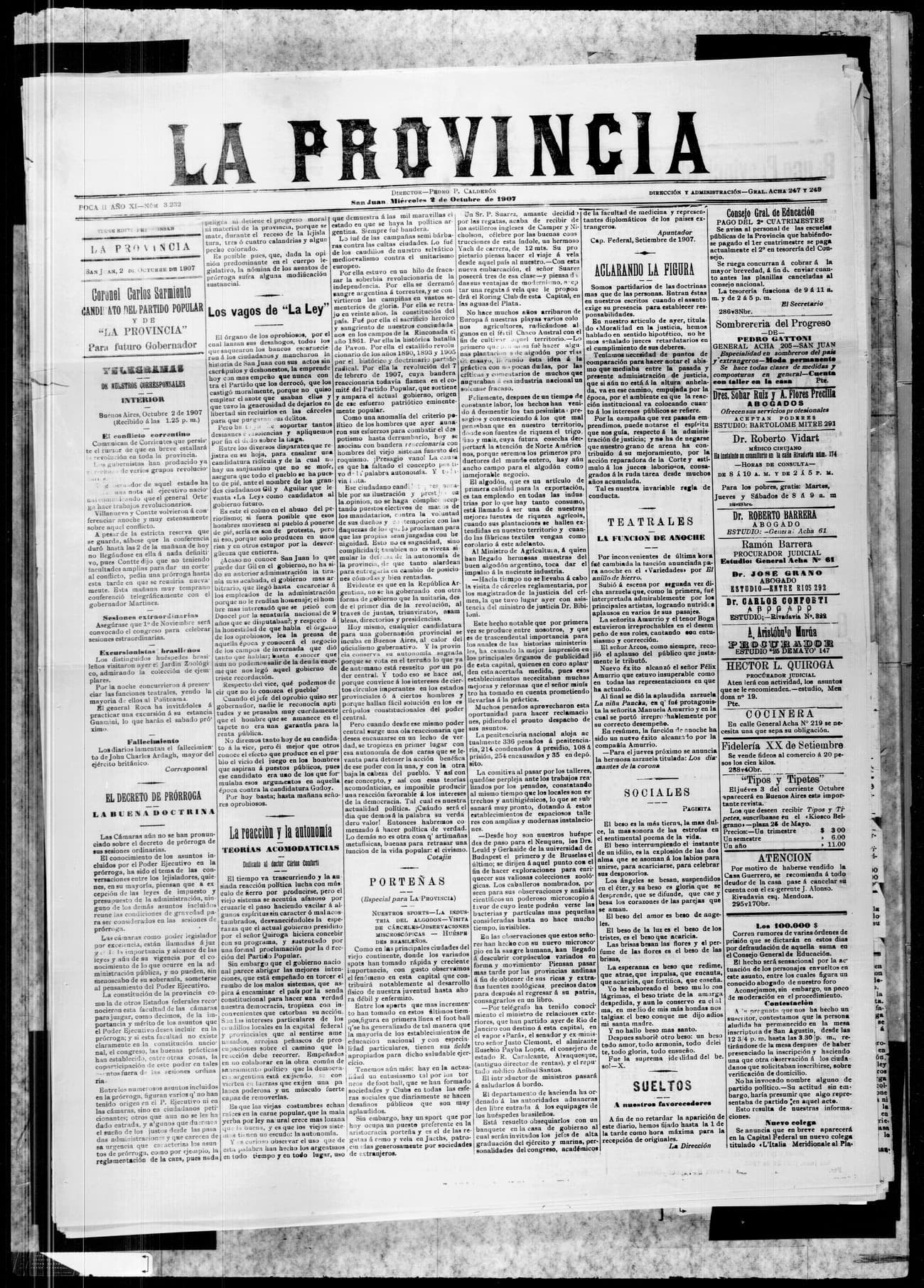 Portada · 2 de Octubre de 1907