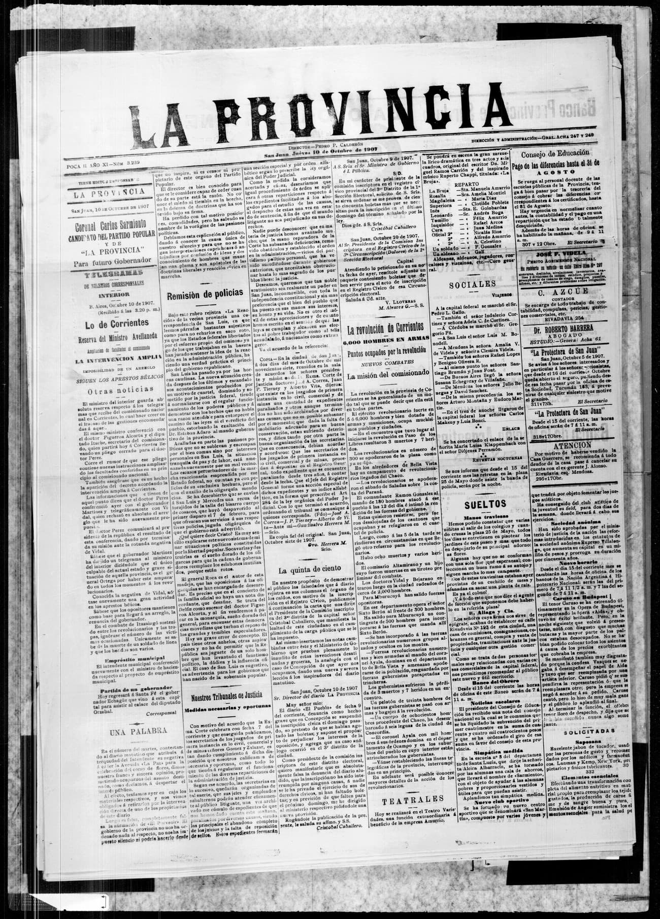 Portada · 10 de Octubre de 1907