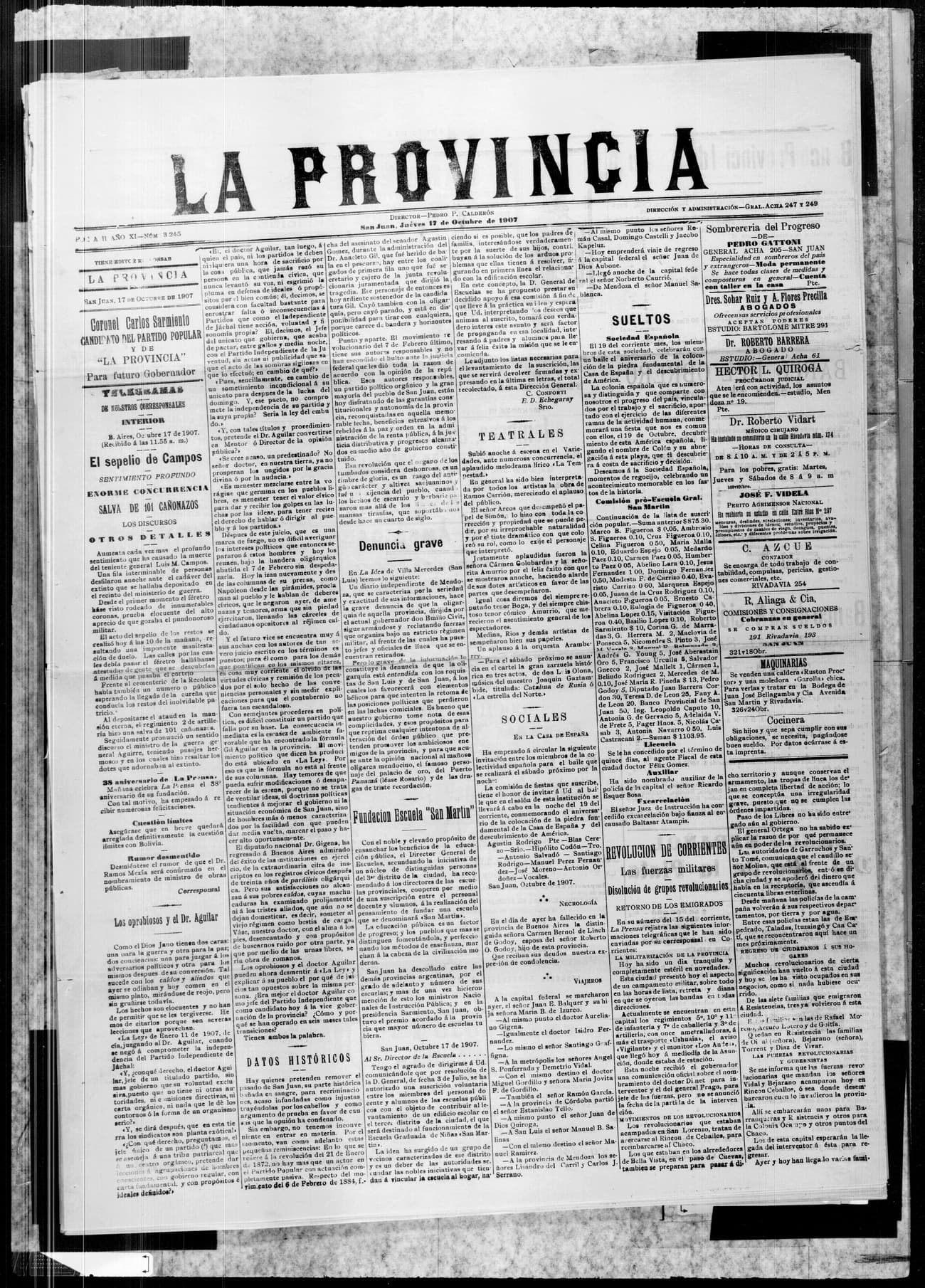 Portada · 17 de Octubre de 1907