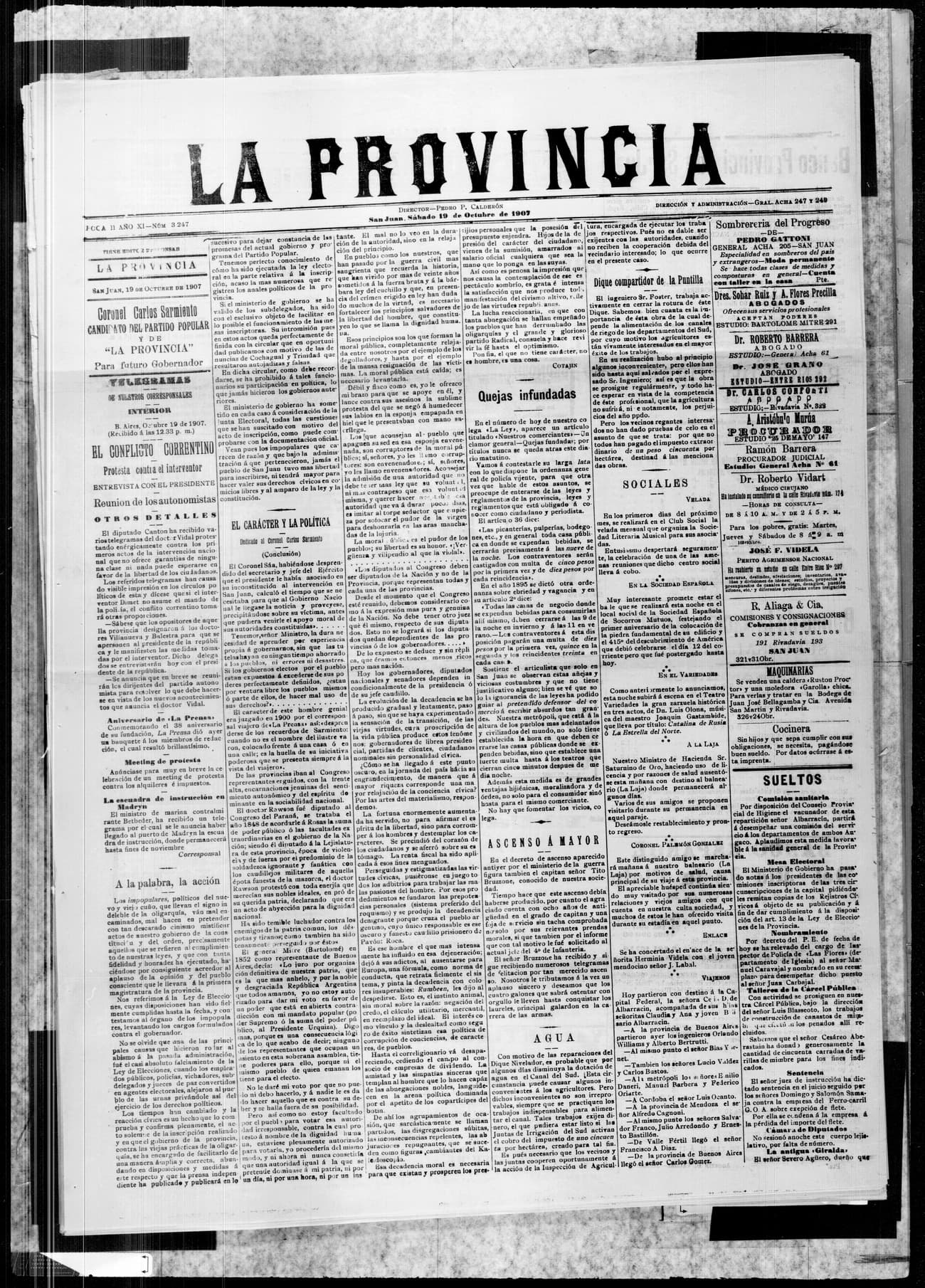Portada · 19 de Octubre de 1907
