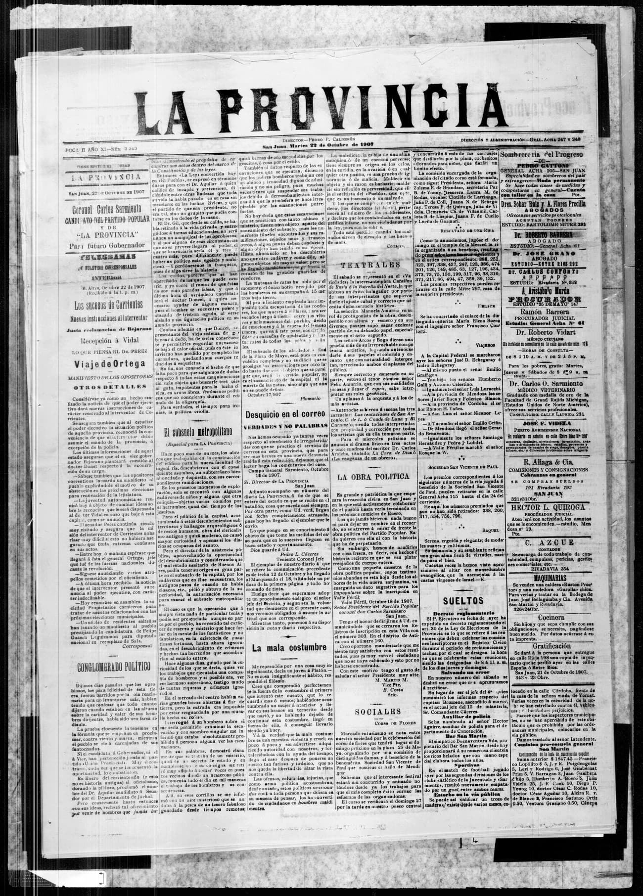 Portada · 22 de Octubre de 1907