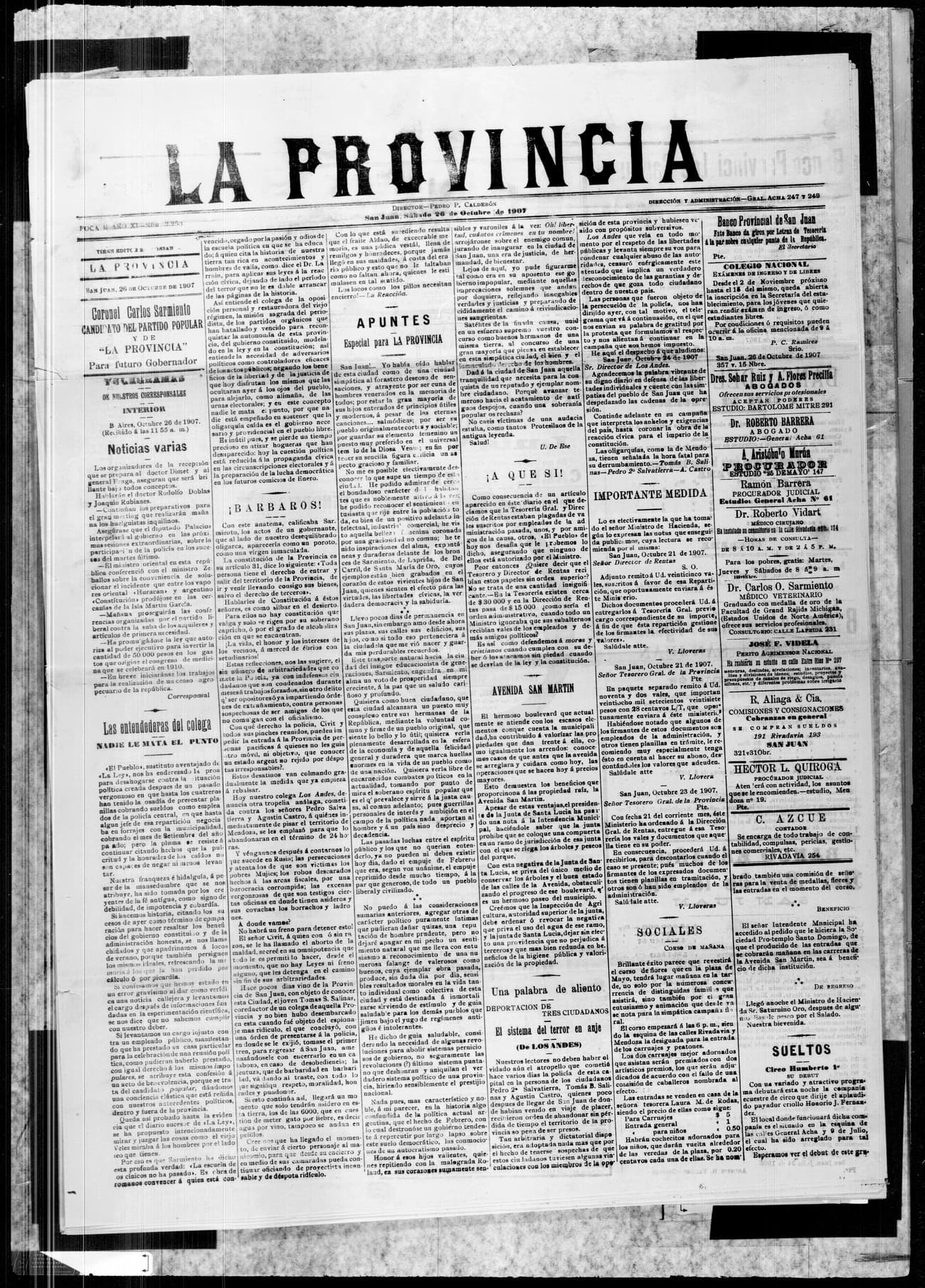 Portada · 26 de Octubre de 1907