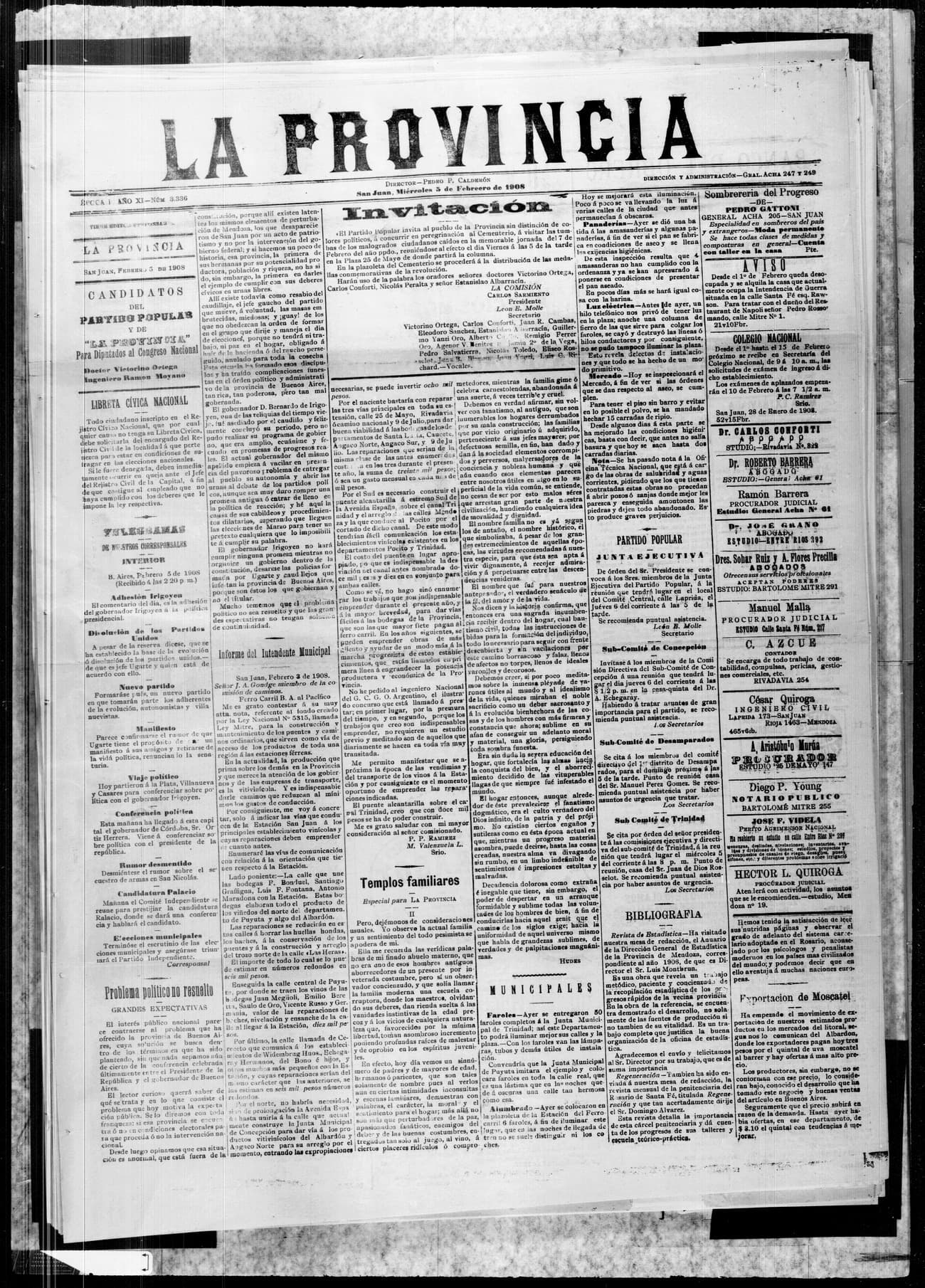 Portada · 5 de Febrero de 1908