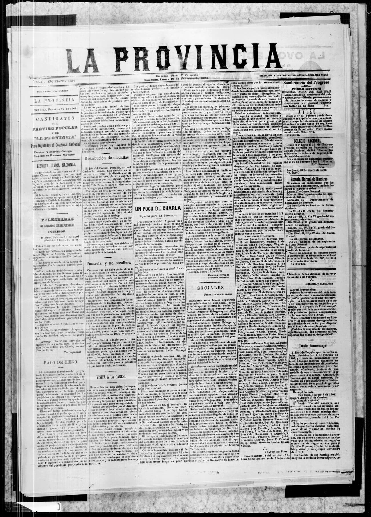 Portada · 10 de Febrero de 1908