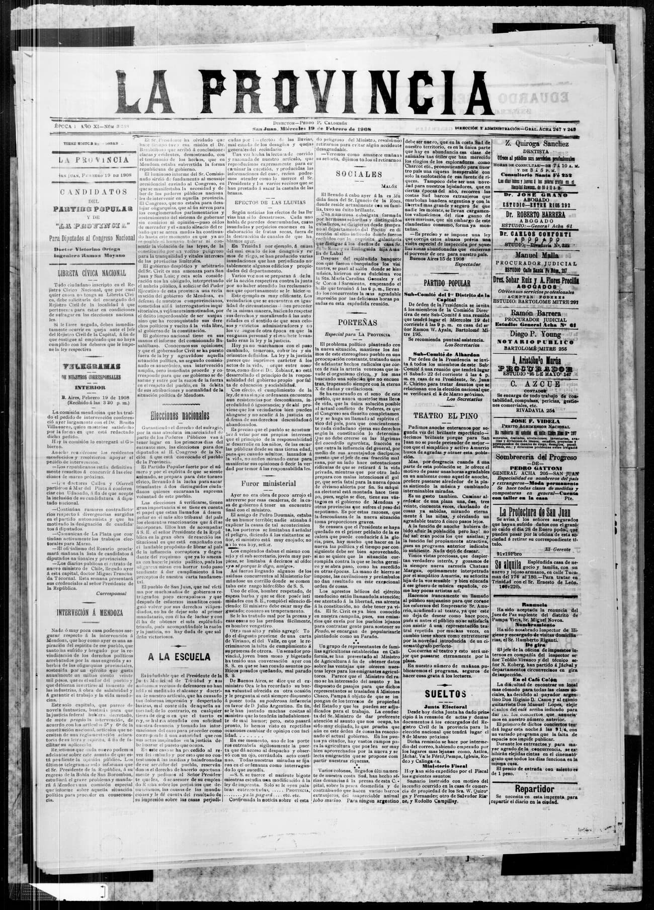 Portada · 19 de Febrero de 1908