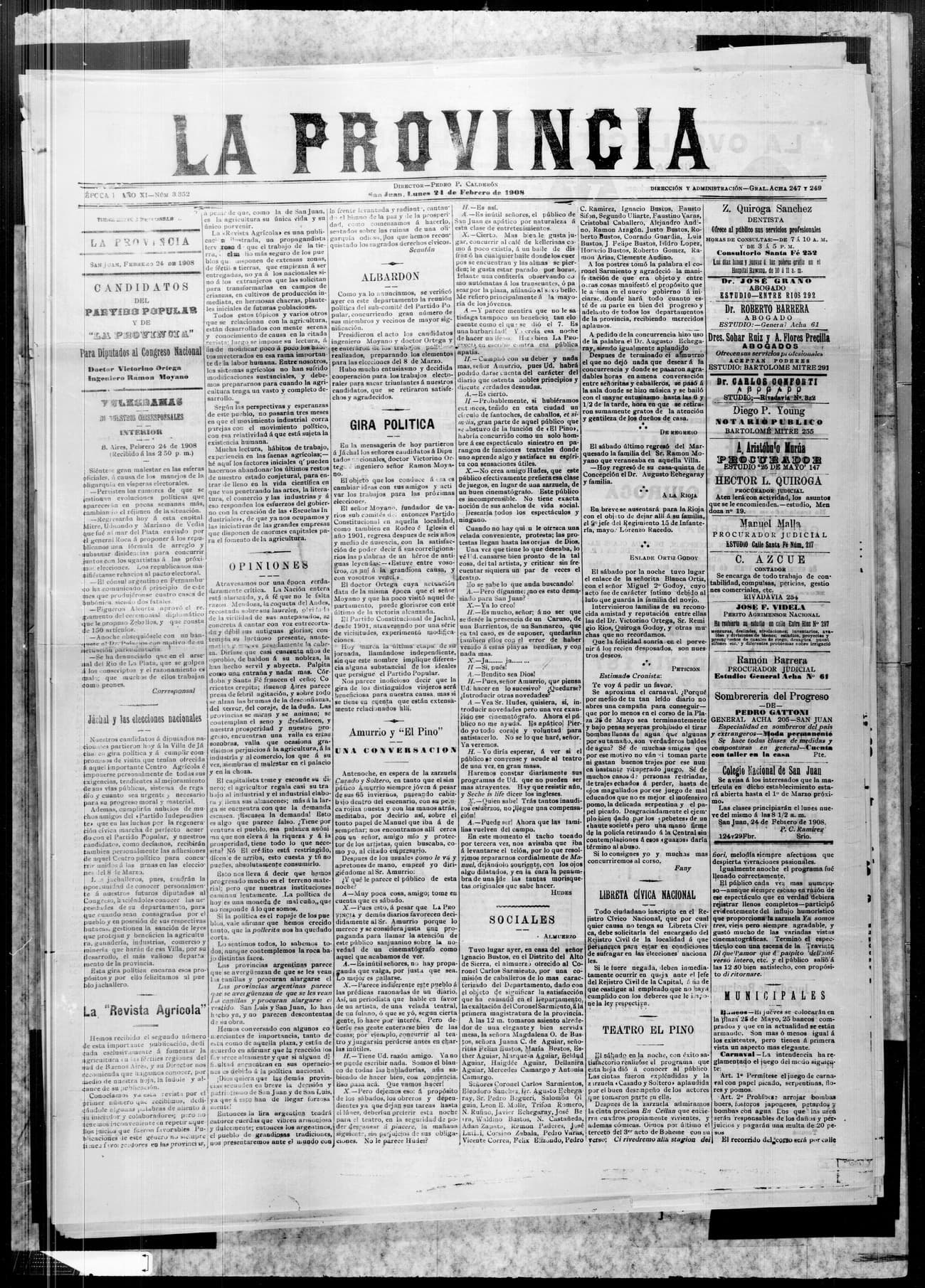 Portada · 24 de Febrero de 1908