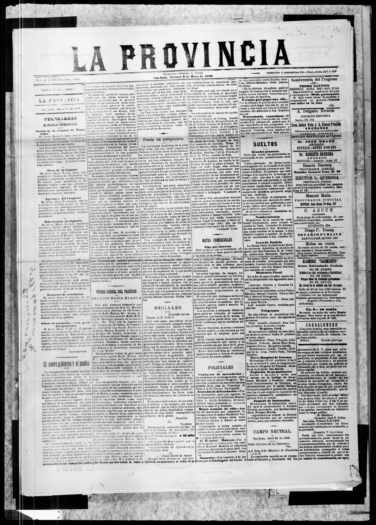 Portada · 8 de Mayo de 1908