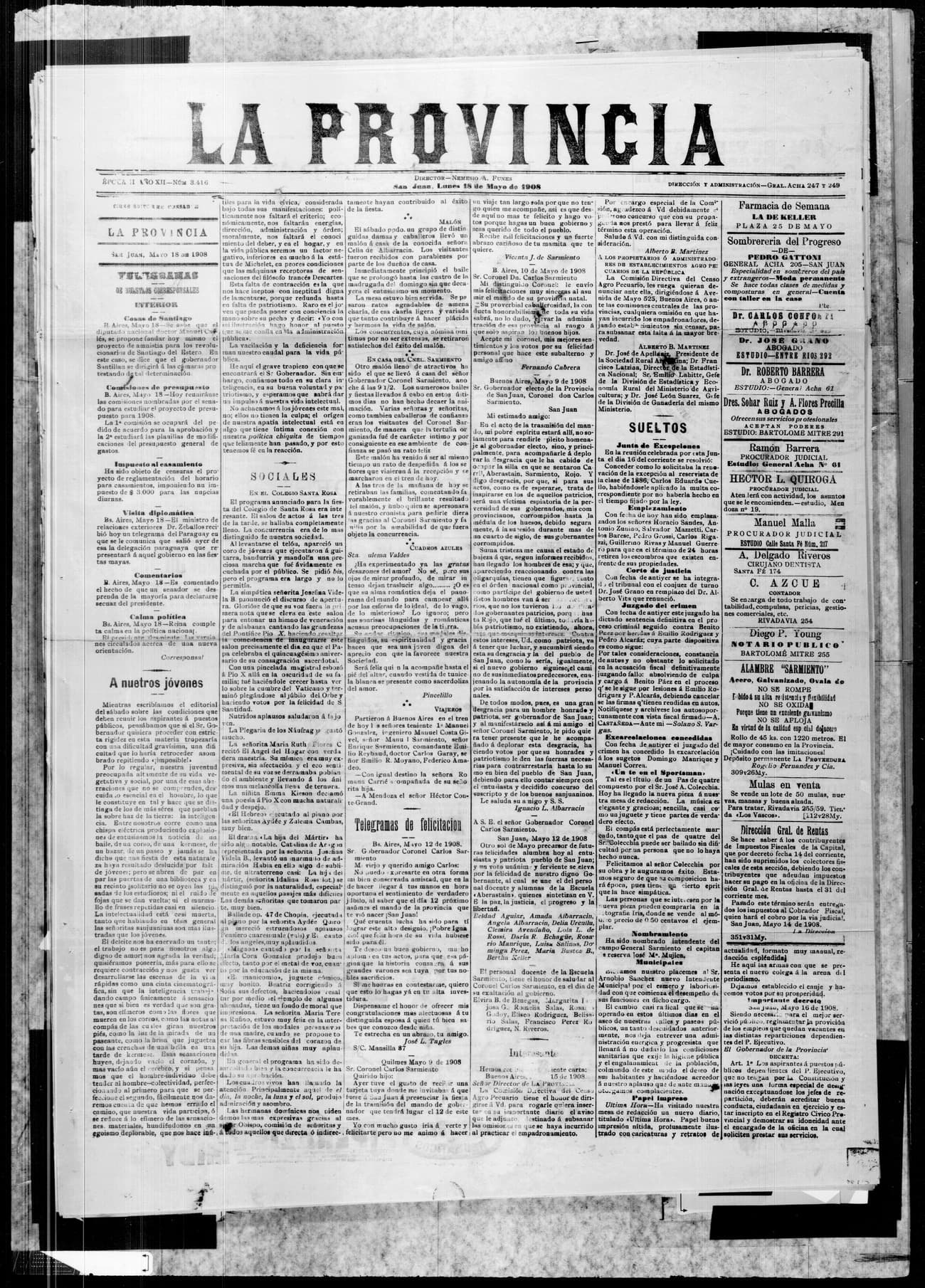 Portada · 18 de Mayo de 1908