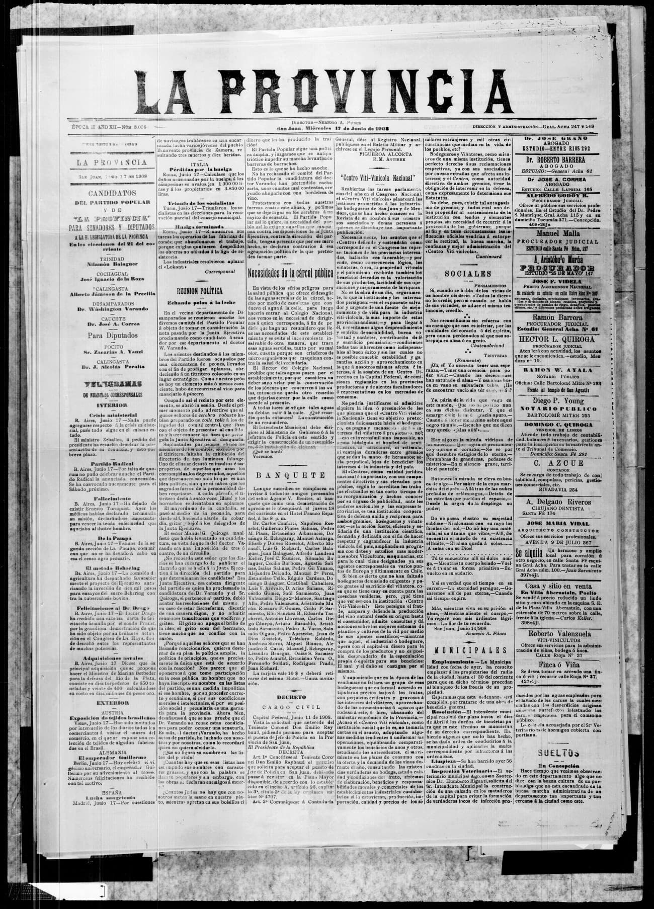 Portada · 17 de Junio de 1908