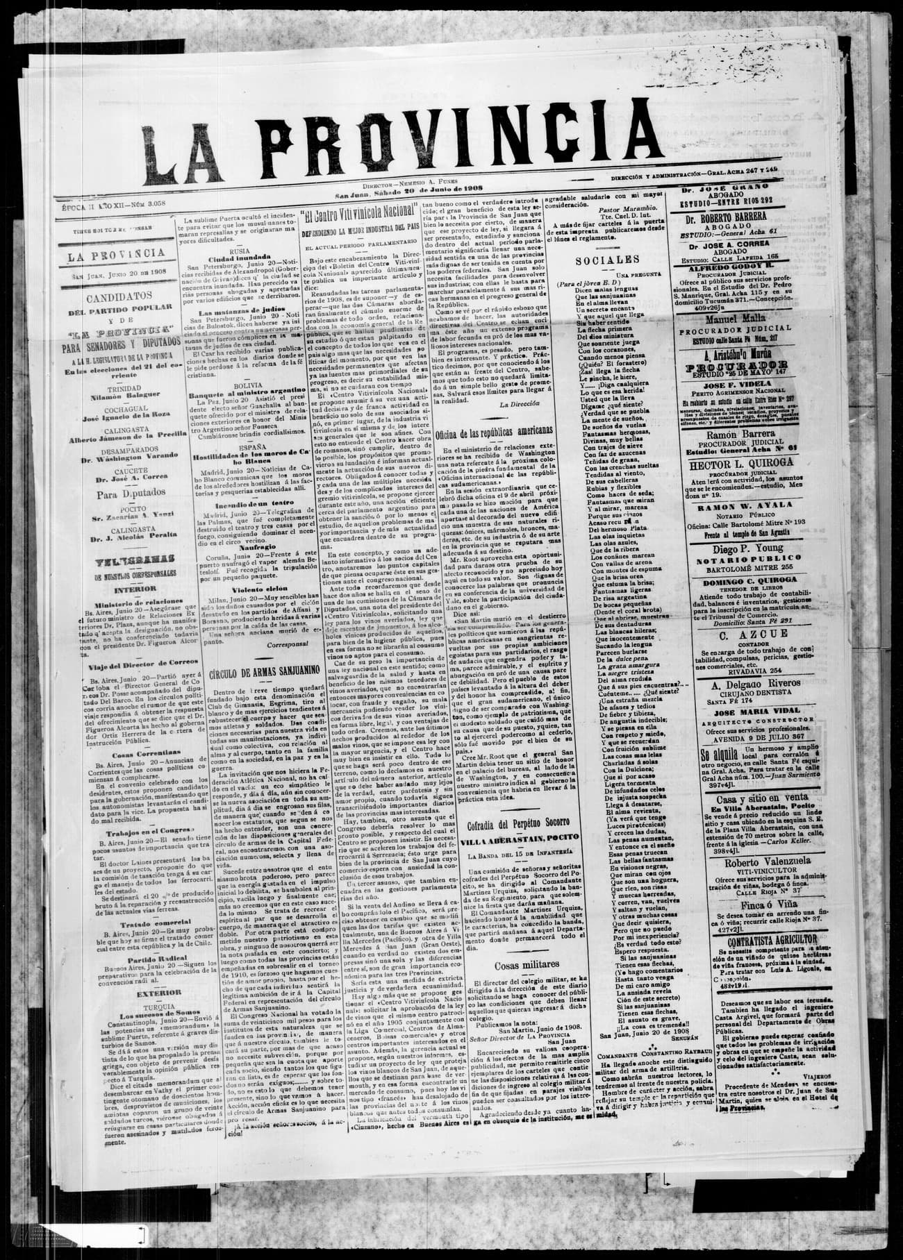 Portada · 20 de Junio de 1908