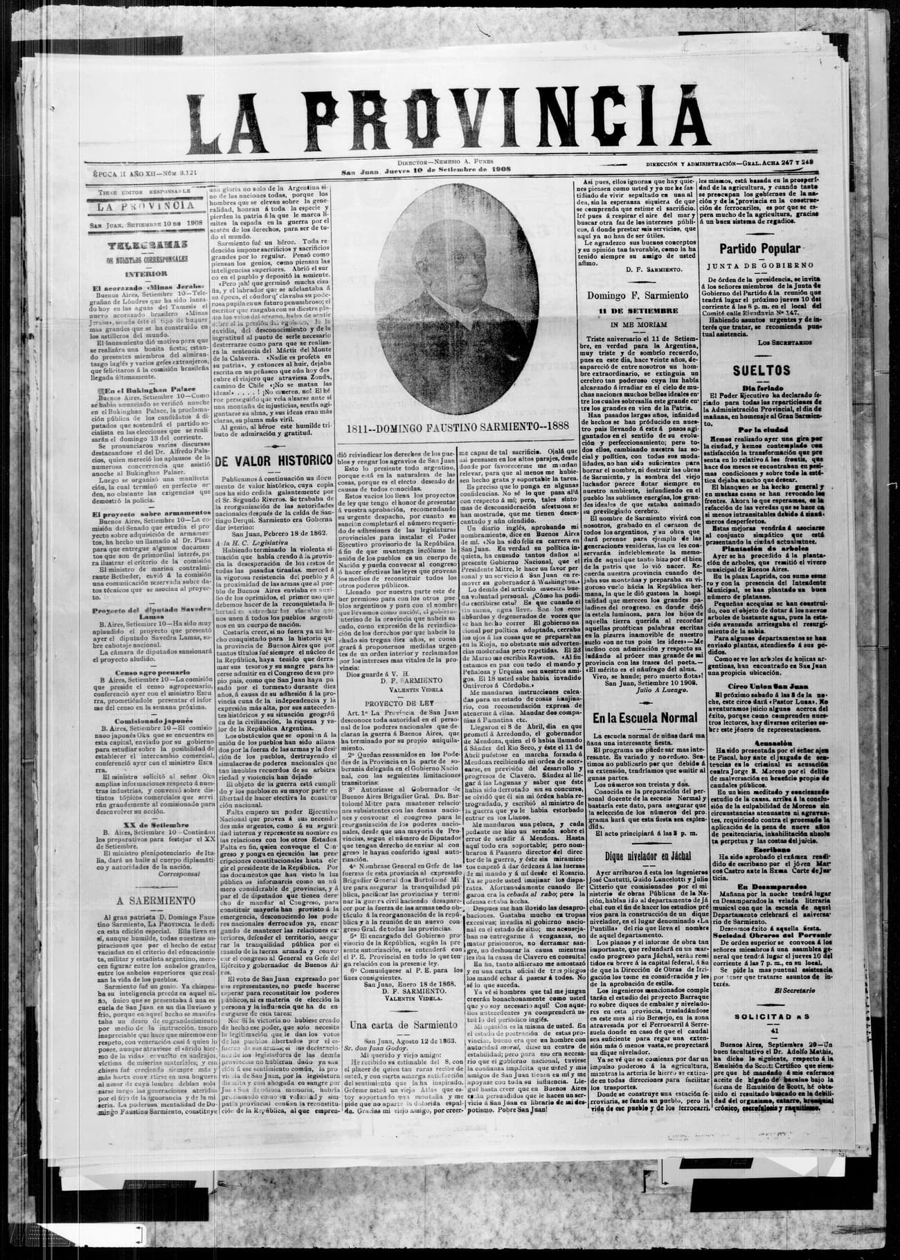 Portada · 10 de Septiembre de 1908