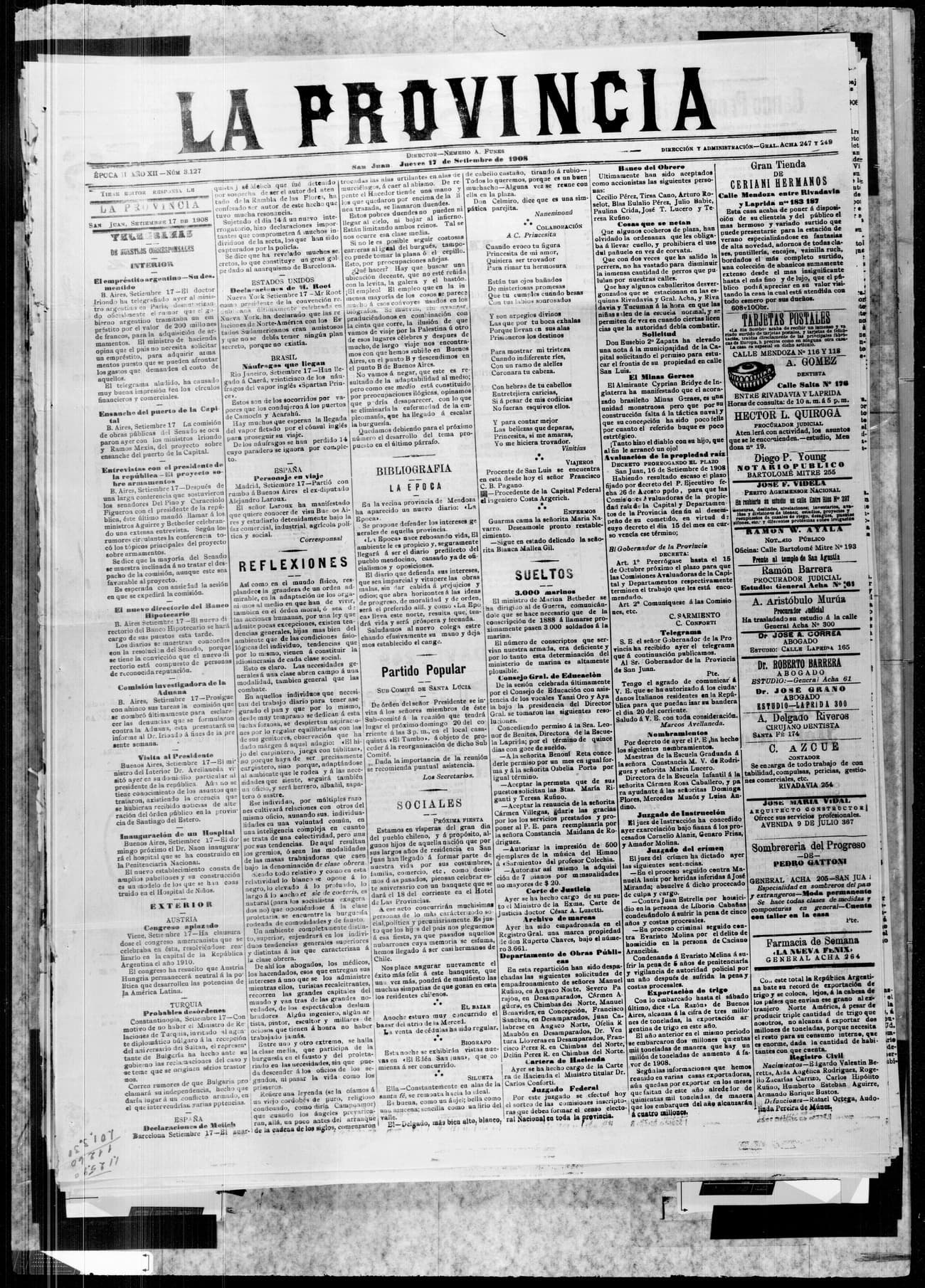 Portada · 17 de Septiembre de 1908