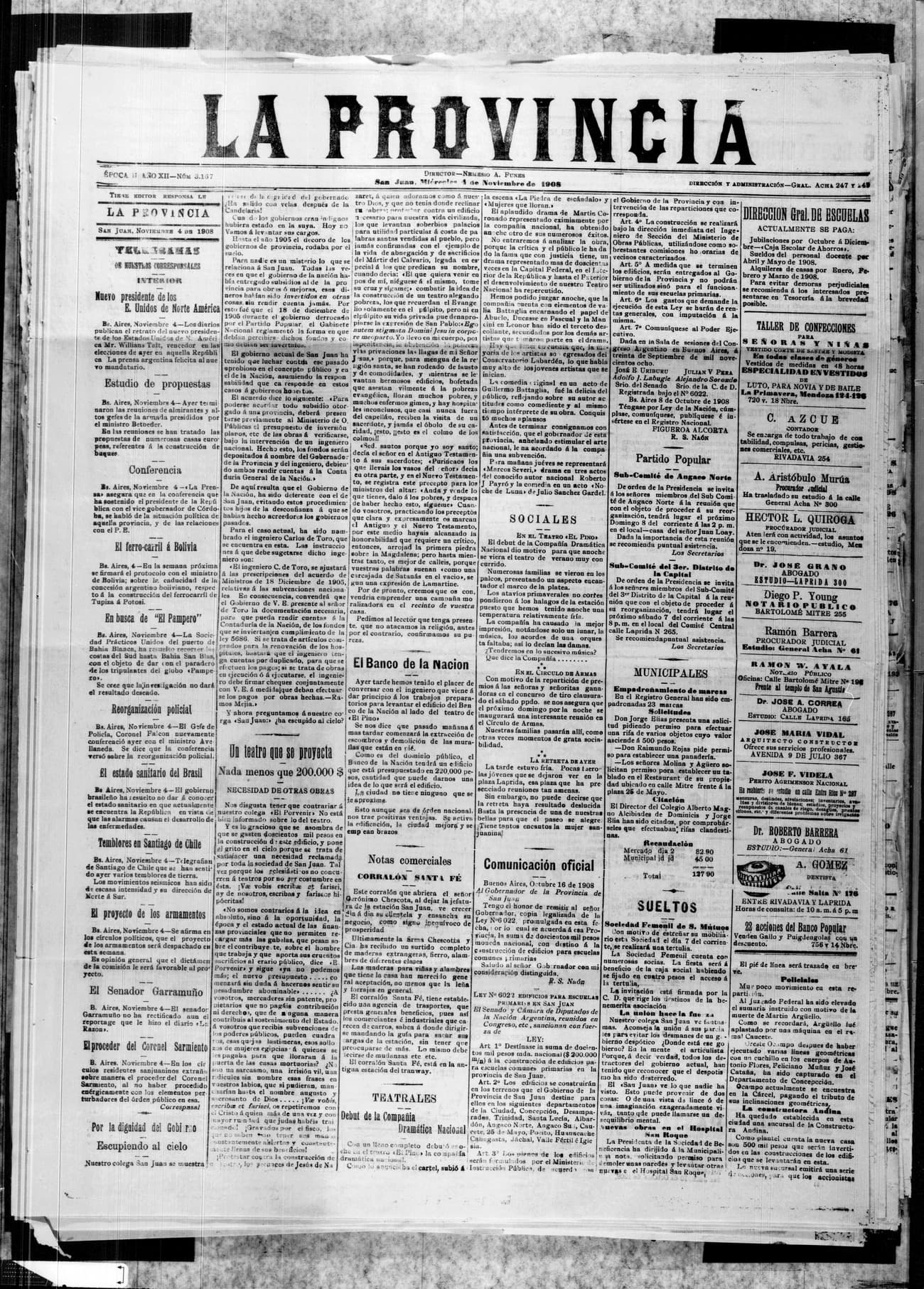 Portada · 4 de Noviembre de 1908