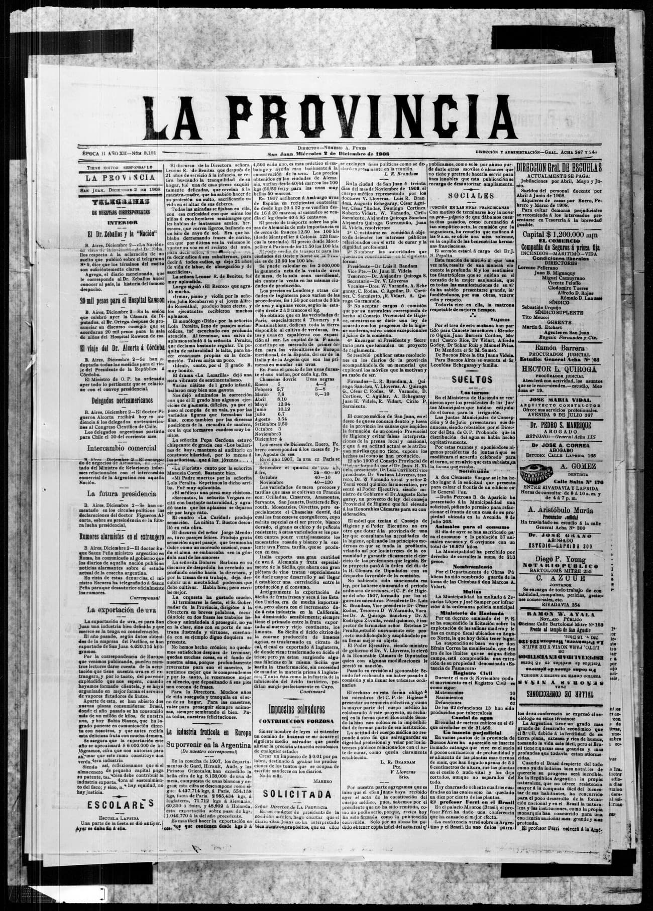 Portada · 2 de Diciembre de 1908