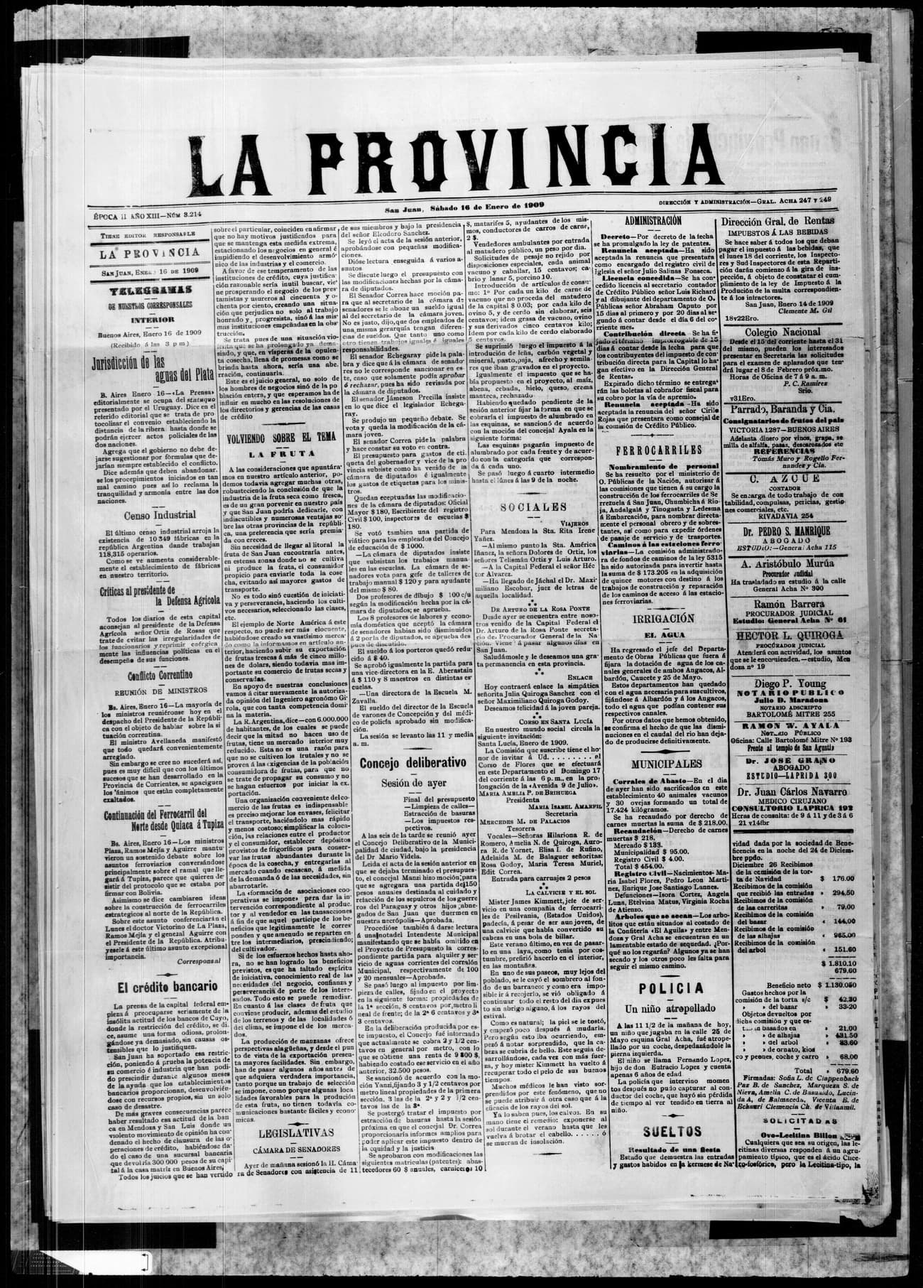 Portada · 16 de Enero de 1909