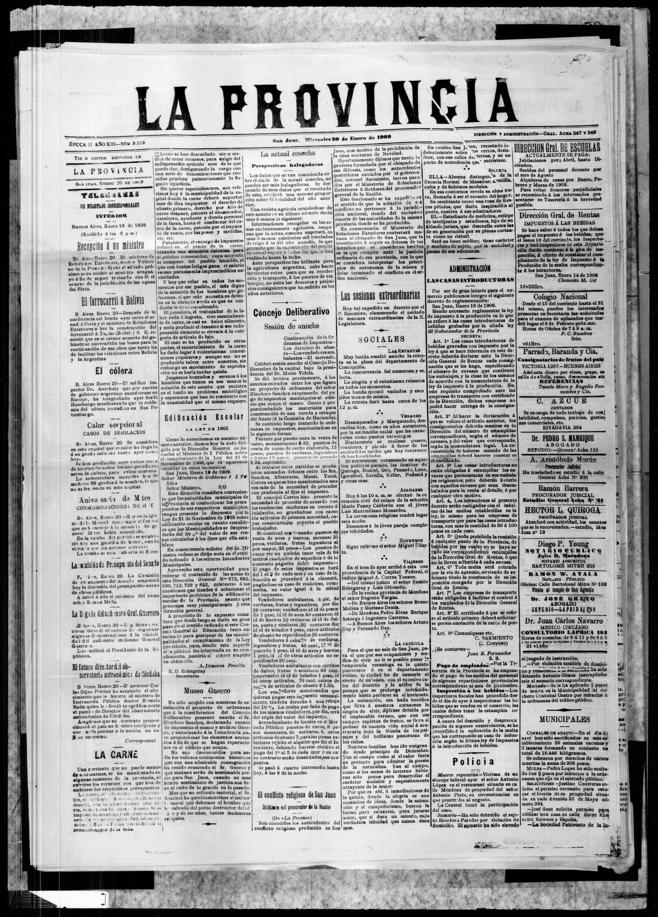 Portada · 20 de Enero de 1909