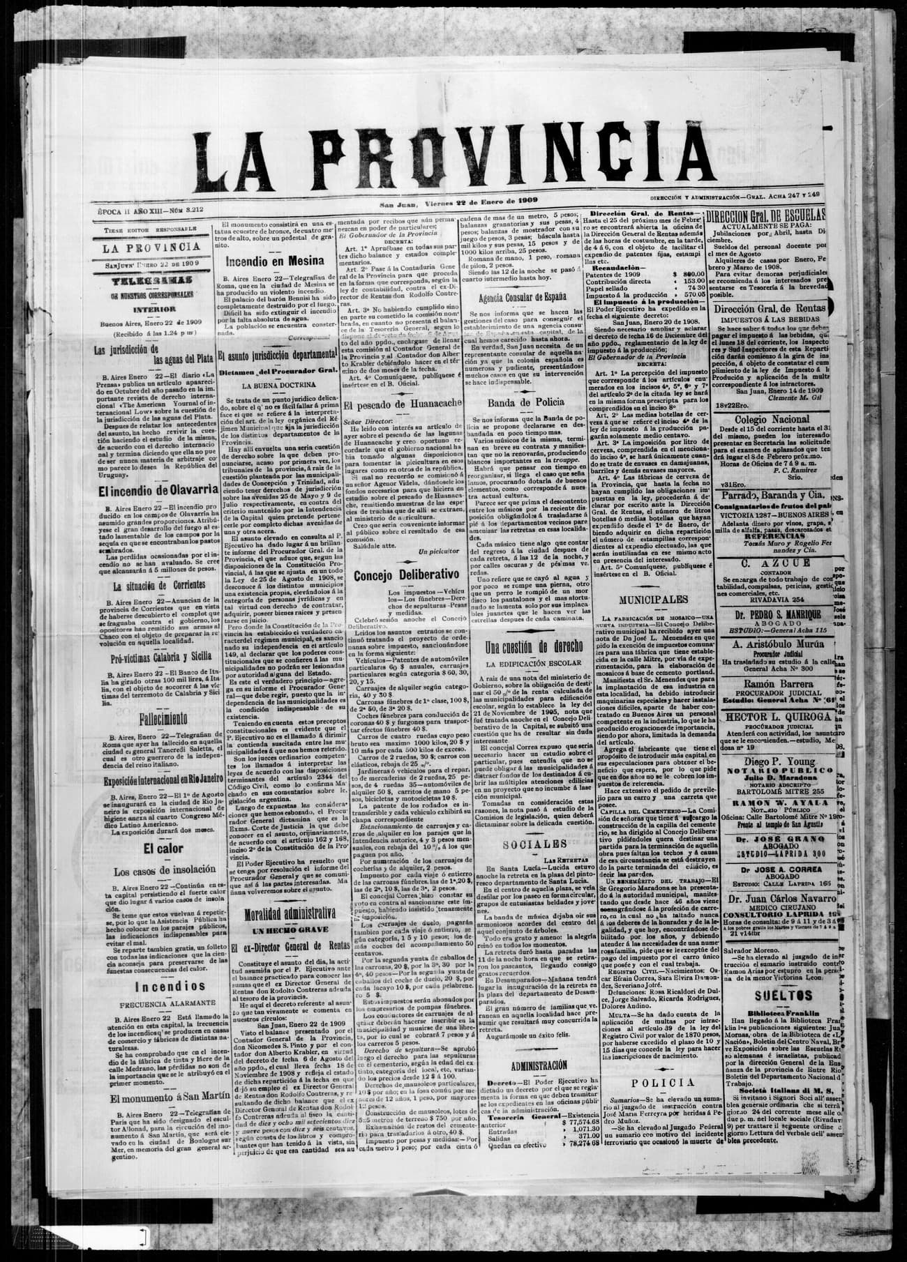 Portada · 22 de Enero de 1909