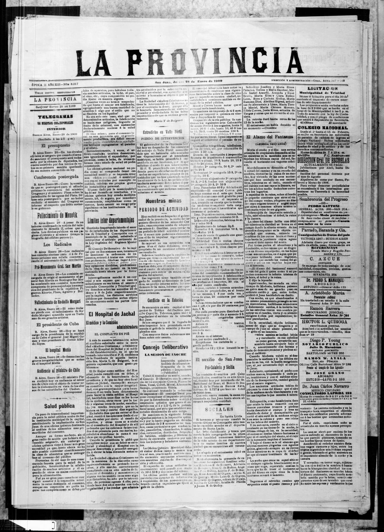 Portada · 28 de Enero de 1909