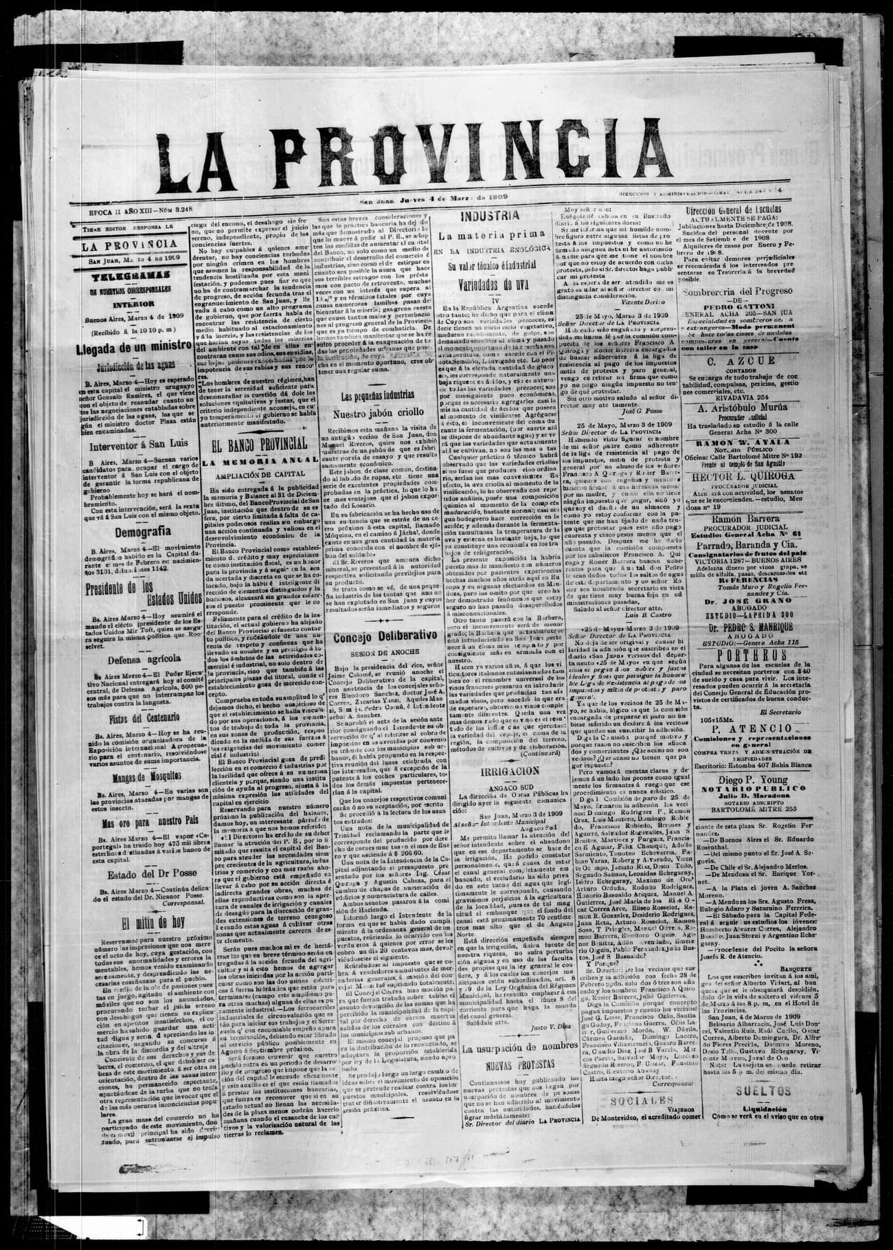 Portada · 4 de Marzo de 1909