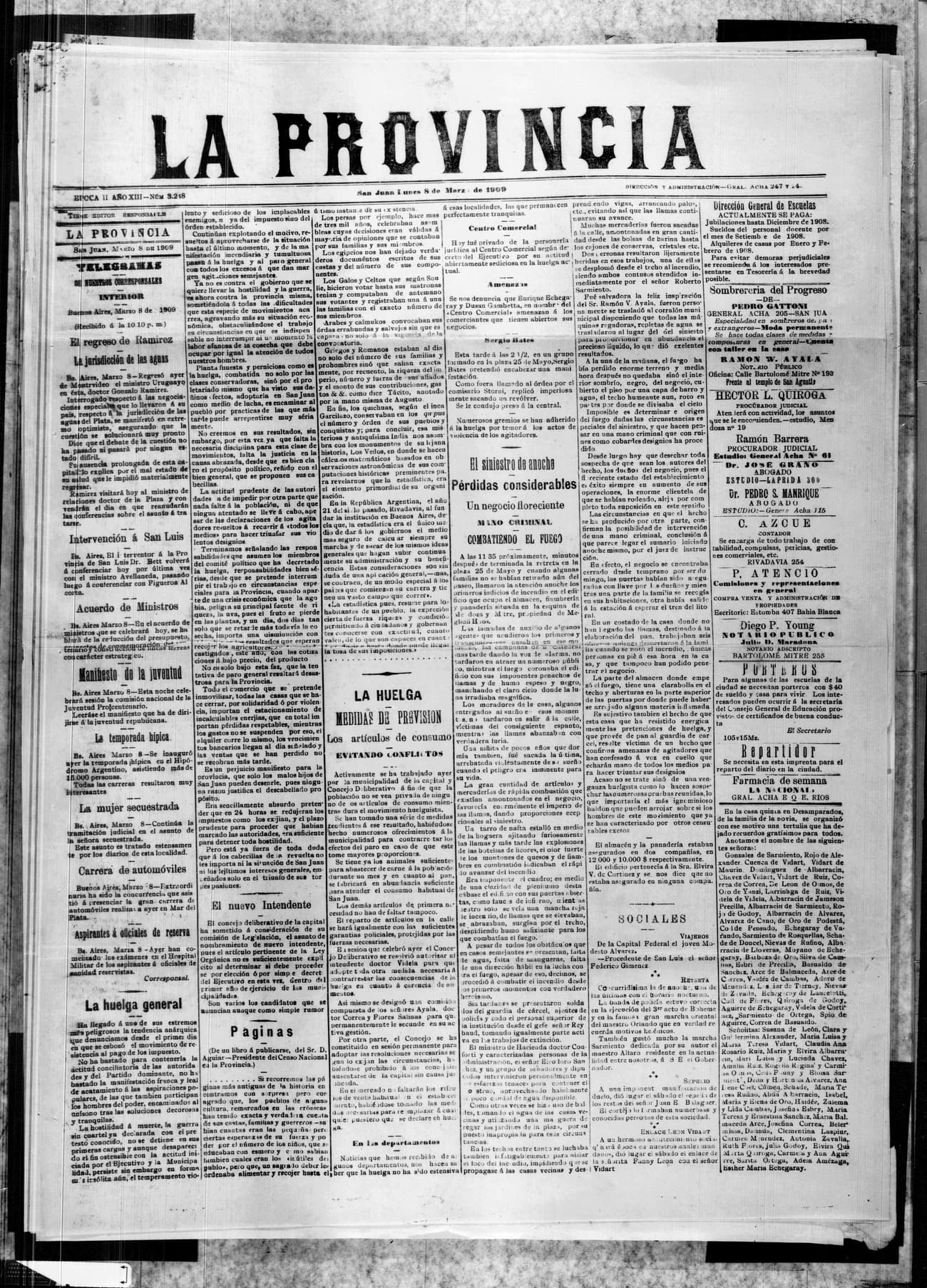 Portada · 8 de Marzo de 1909