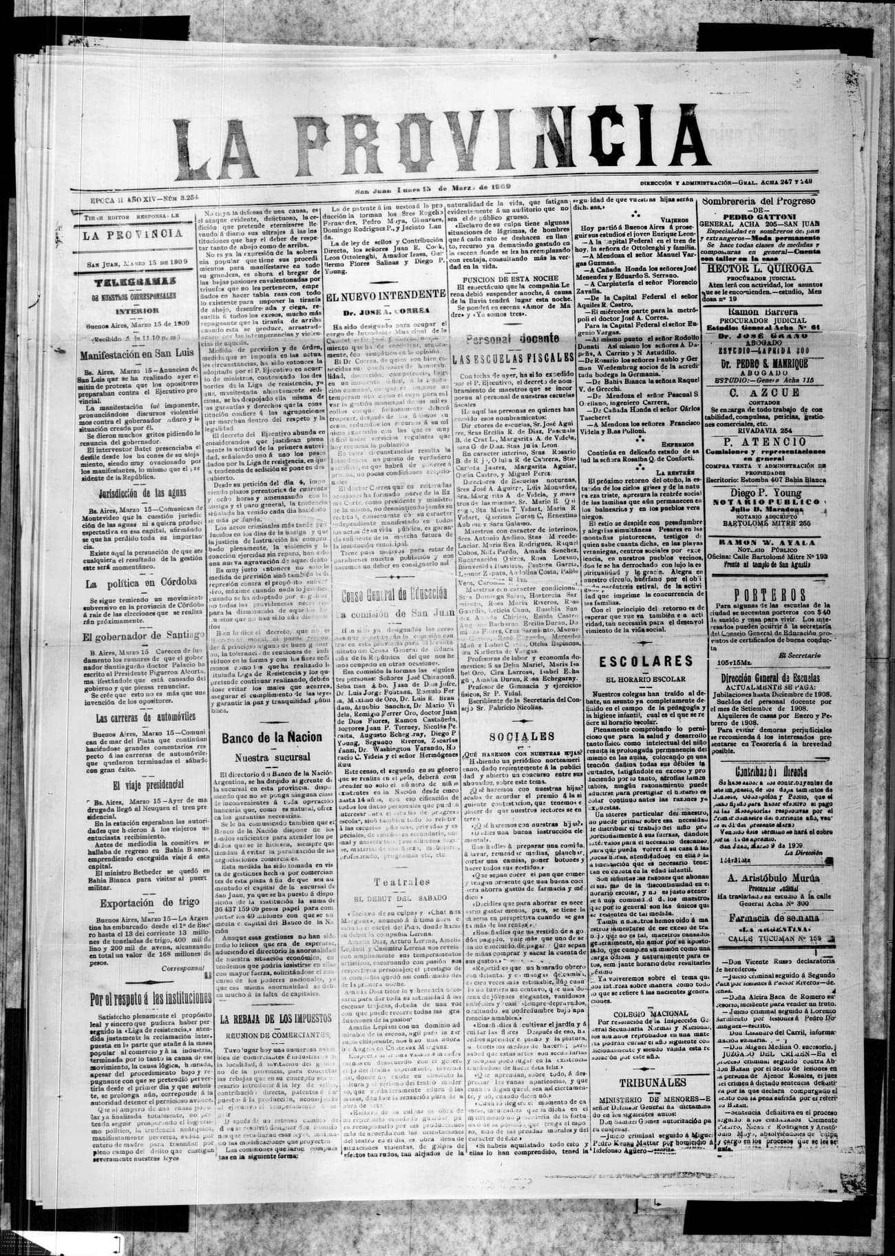 Portada · 15 de Marzo de 1909