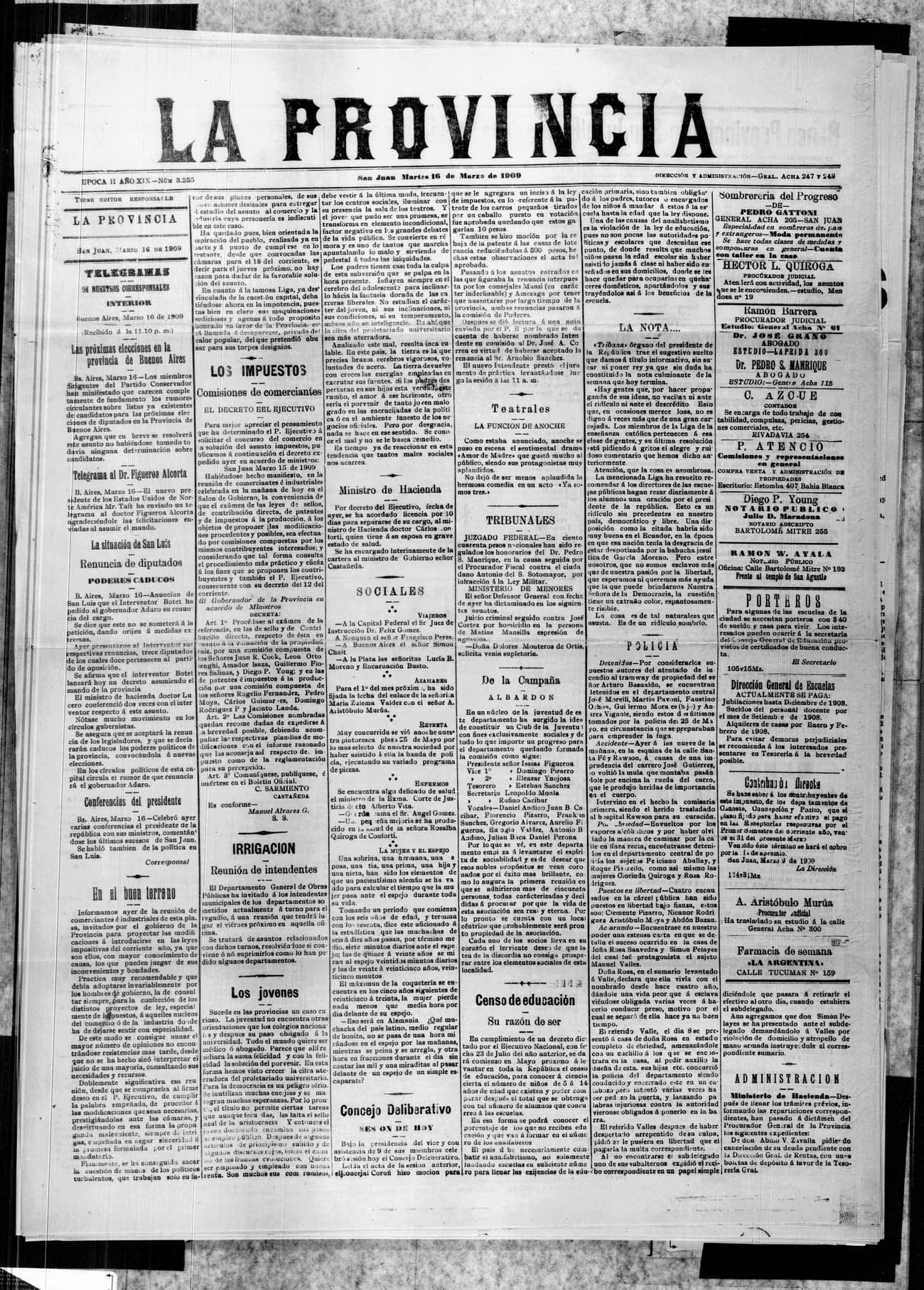 Portada · 16 de Marzo de 1909