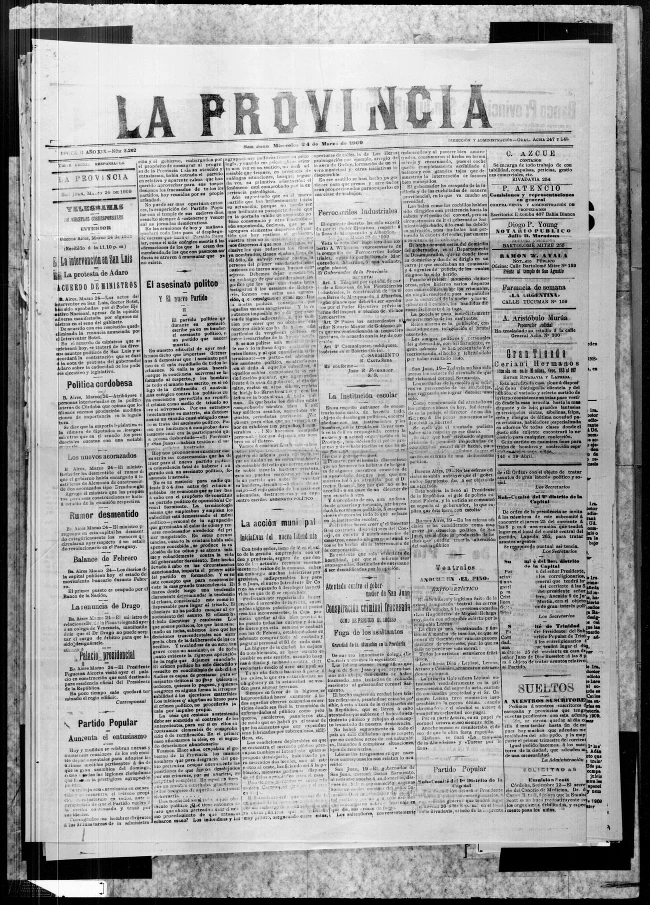 Portada · 24 de Marzo de 1909