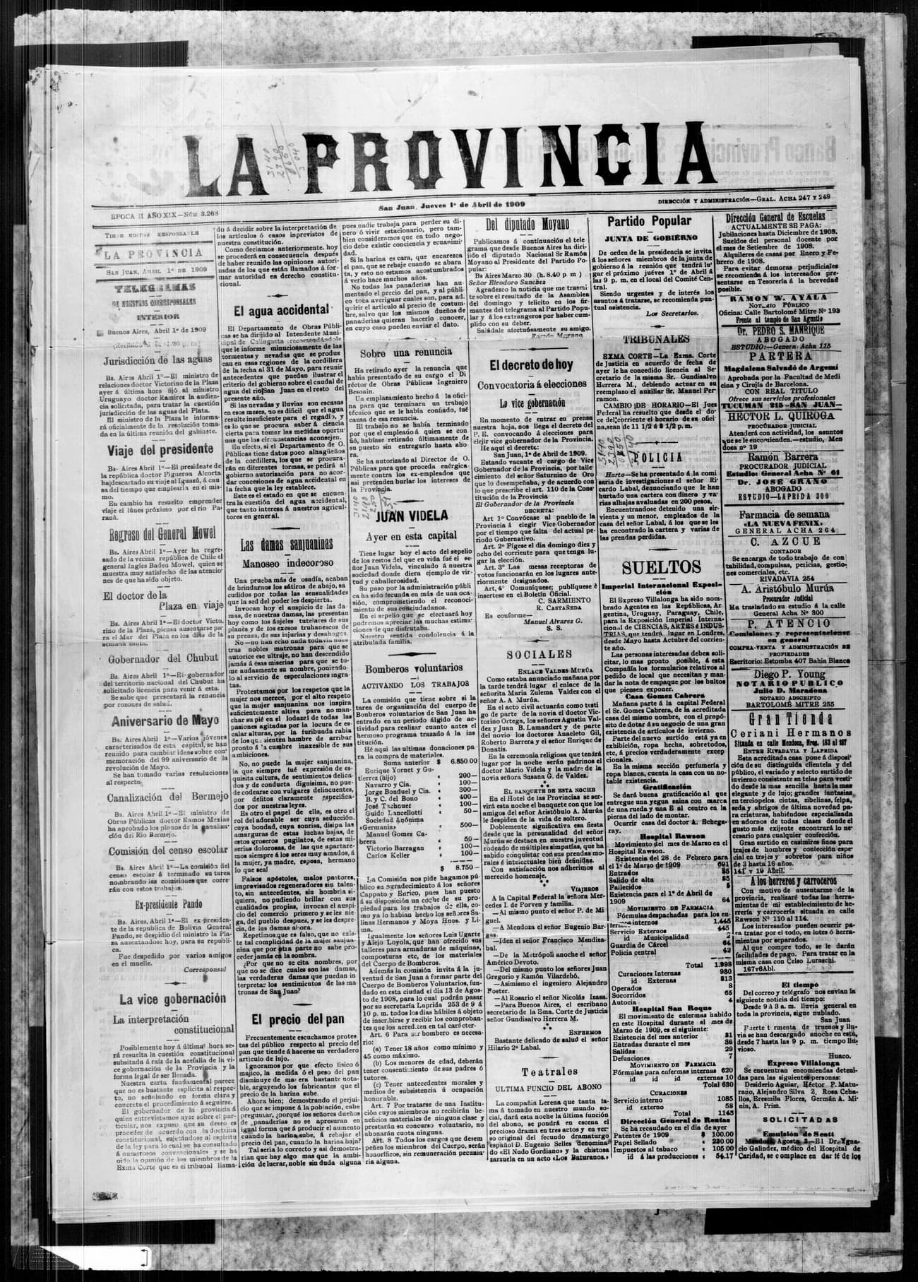 Portada · 1 de Abril de 1909