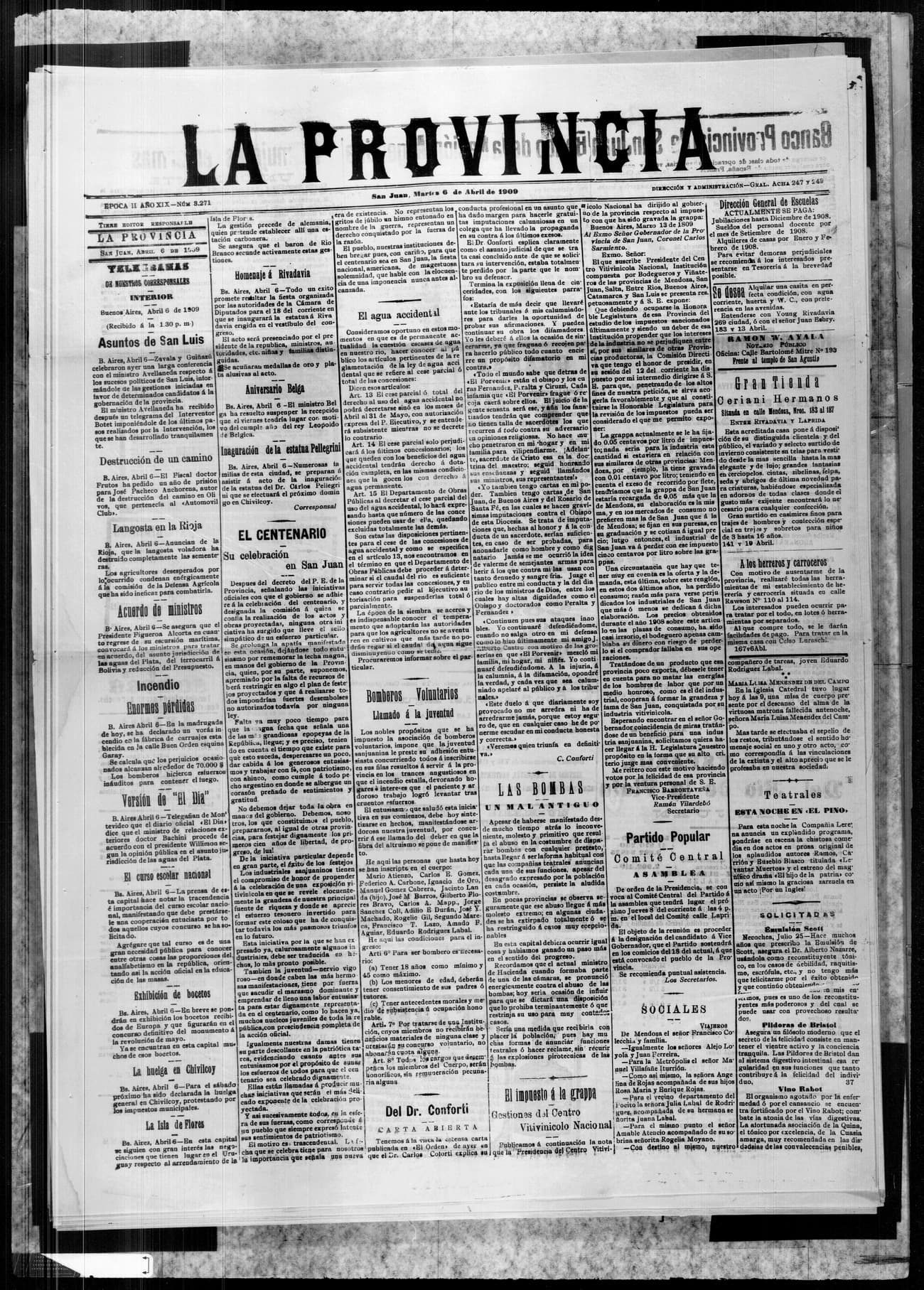 Portada · 6 de Abril de 1909