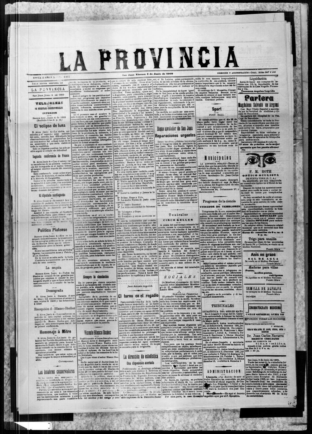 Portada · 4 de Junio de 1909