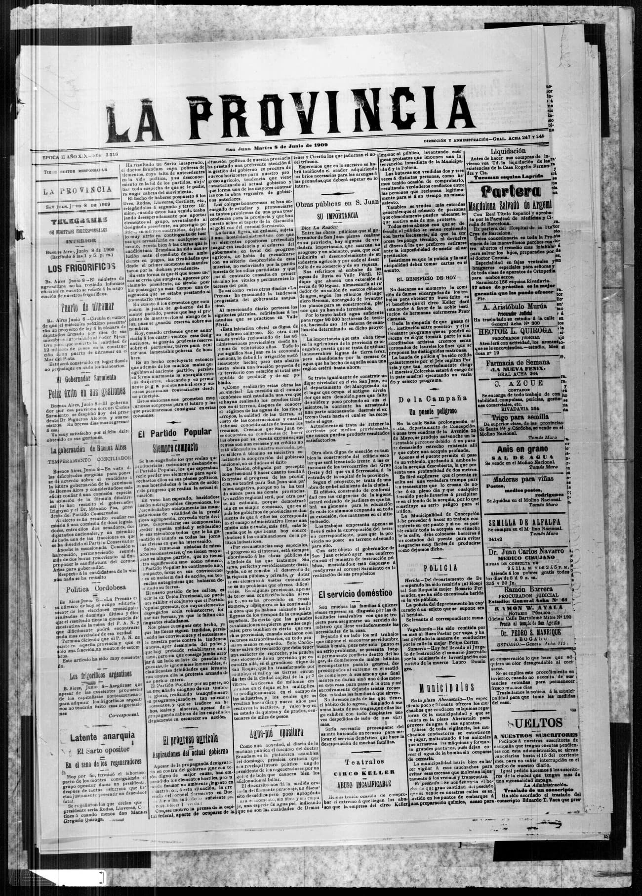 Portada · 8 de Junio de 1909