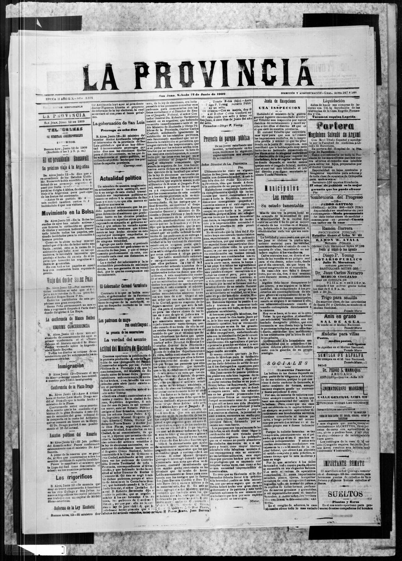 Portada · 12 de Junio de 1909
