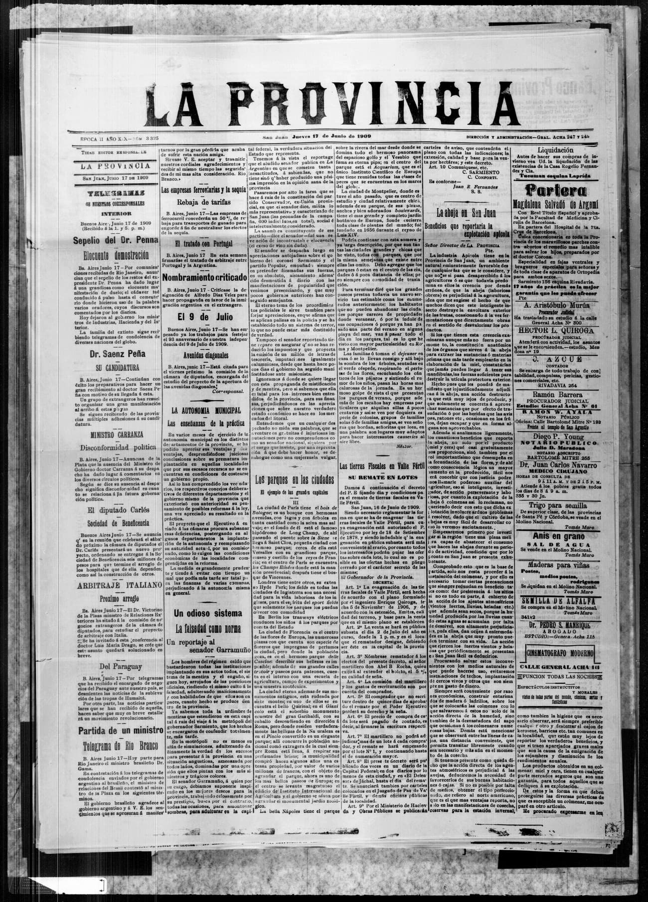Portada · 17 de Junio de 1909