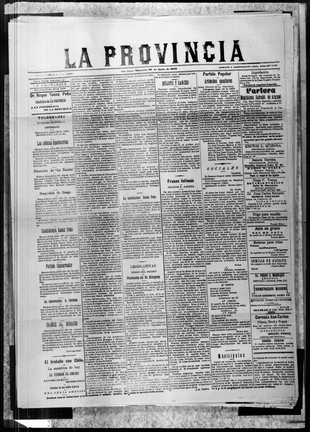 Portada · 23 de Junio de 1909