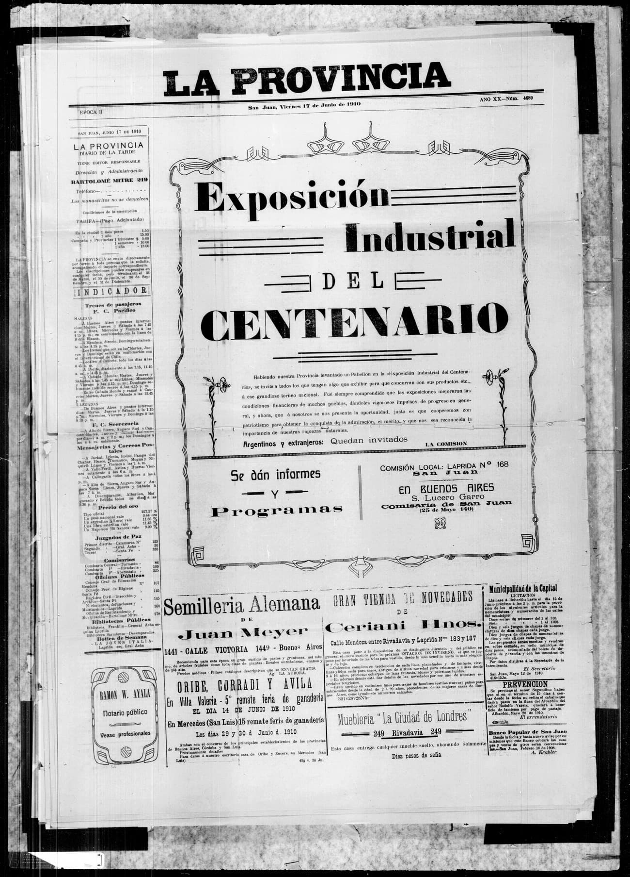 Portada · 17 de Junio de 1910