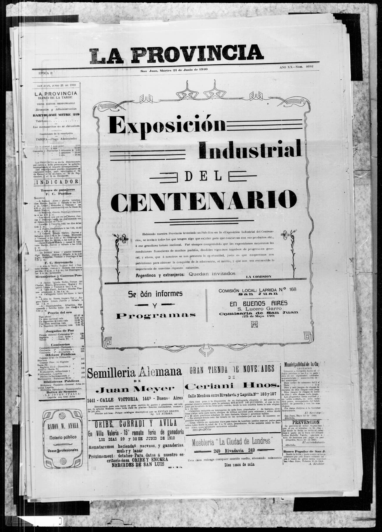 Portada · 21 de Junio de 1910