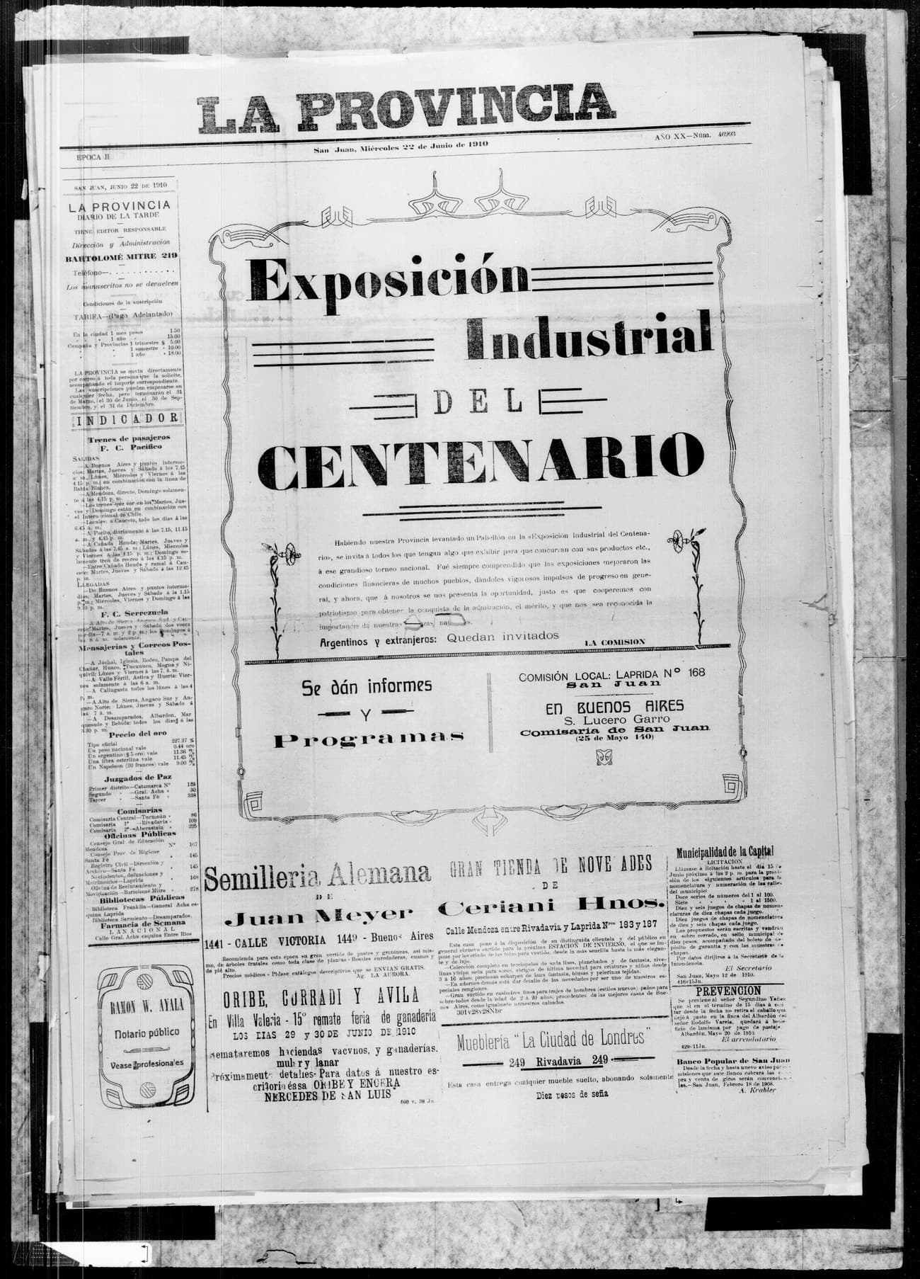 Portada · 22 de Junio de 1910