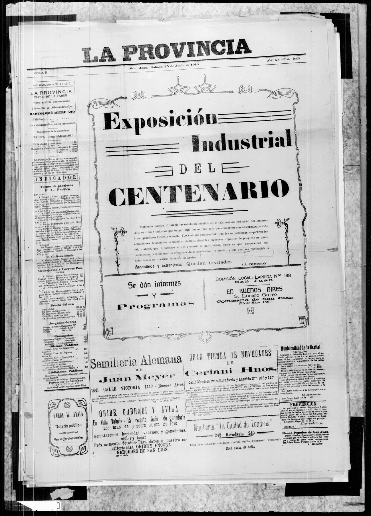 Portada · 25 de Junio de 1910