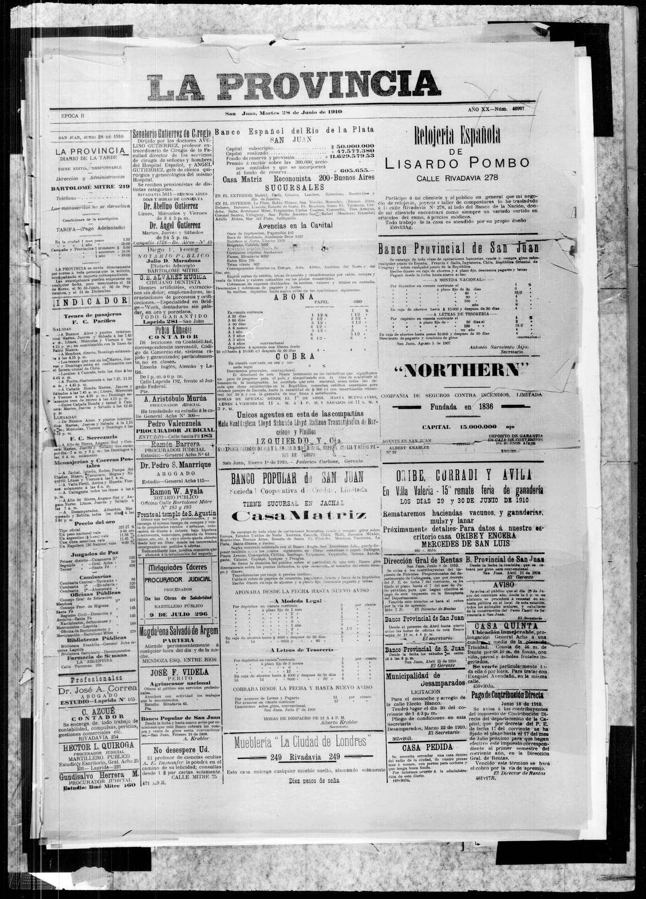Portada · 28 de Junio de 1910