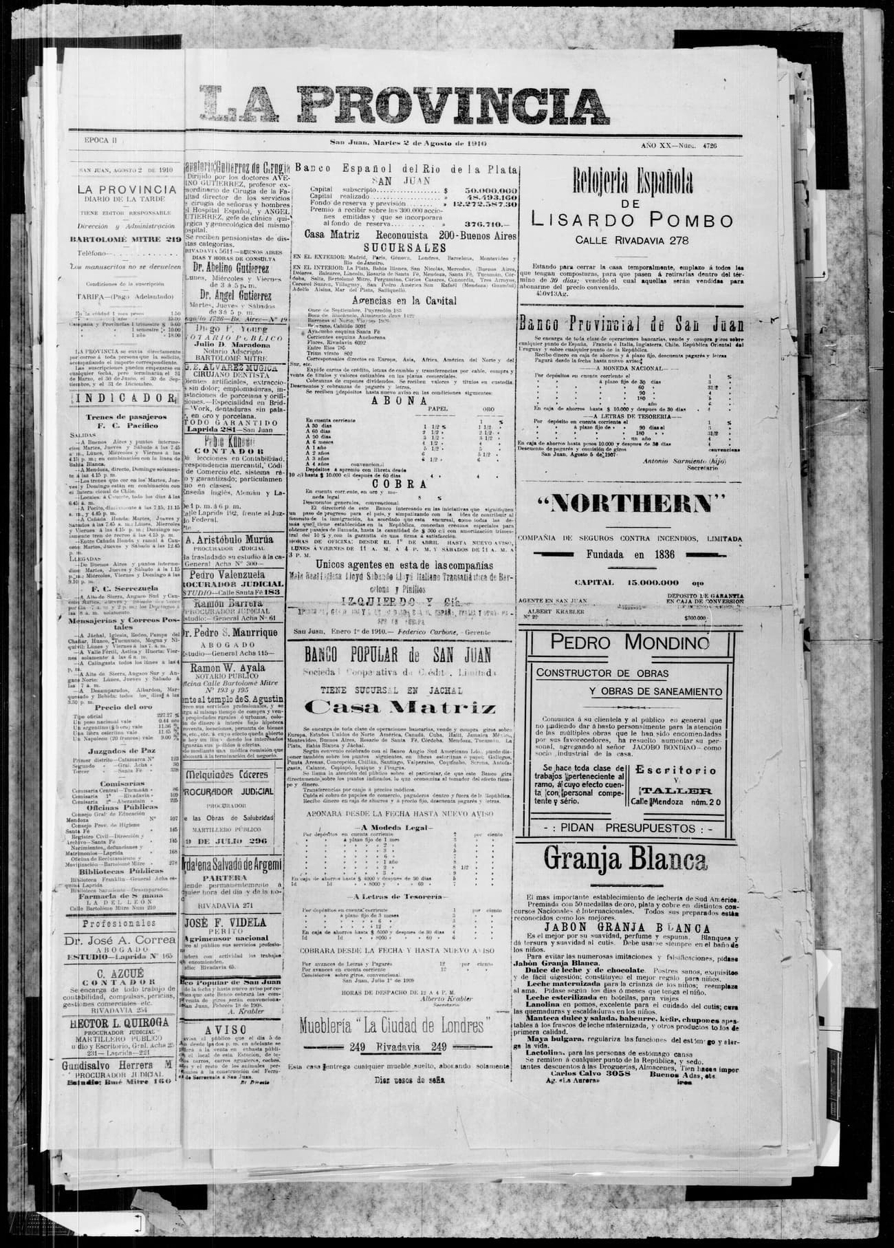 Portada · 2 de Agosto de 1910
