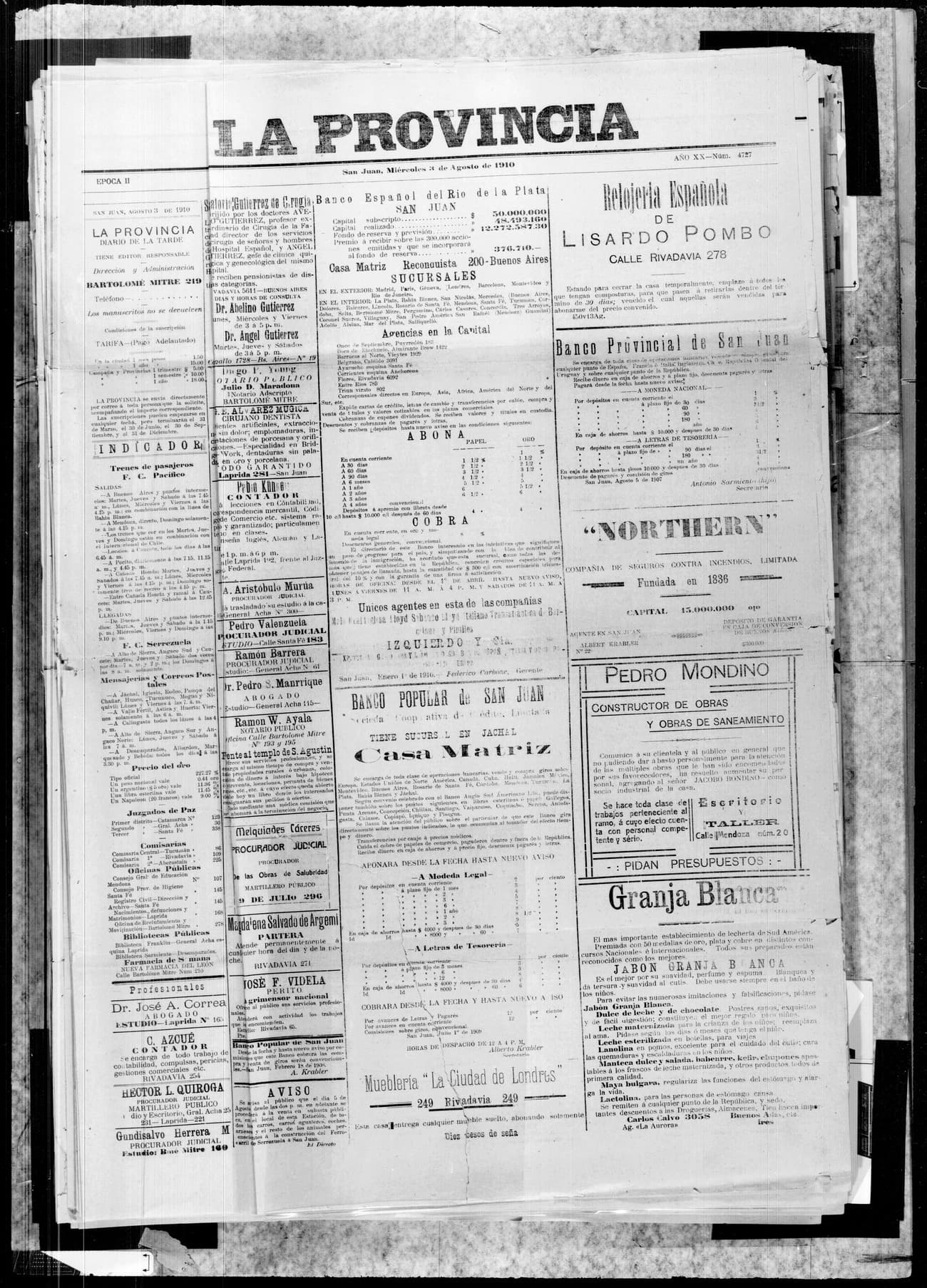 Portada · 3 de Agosto de 1910