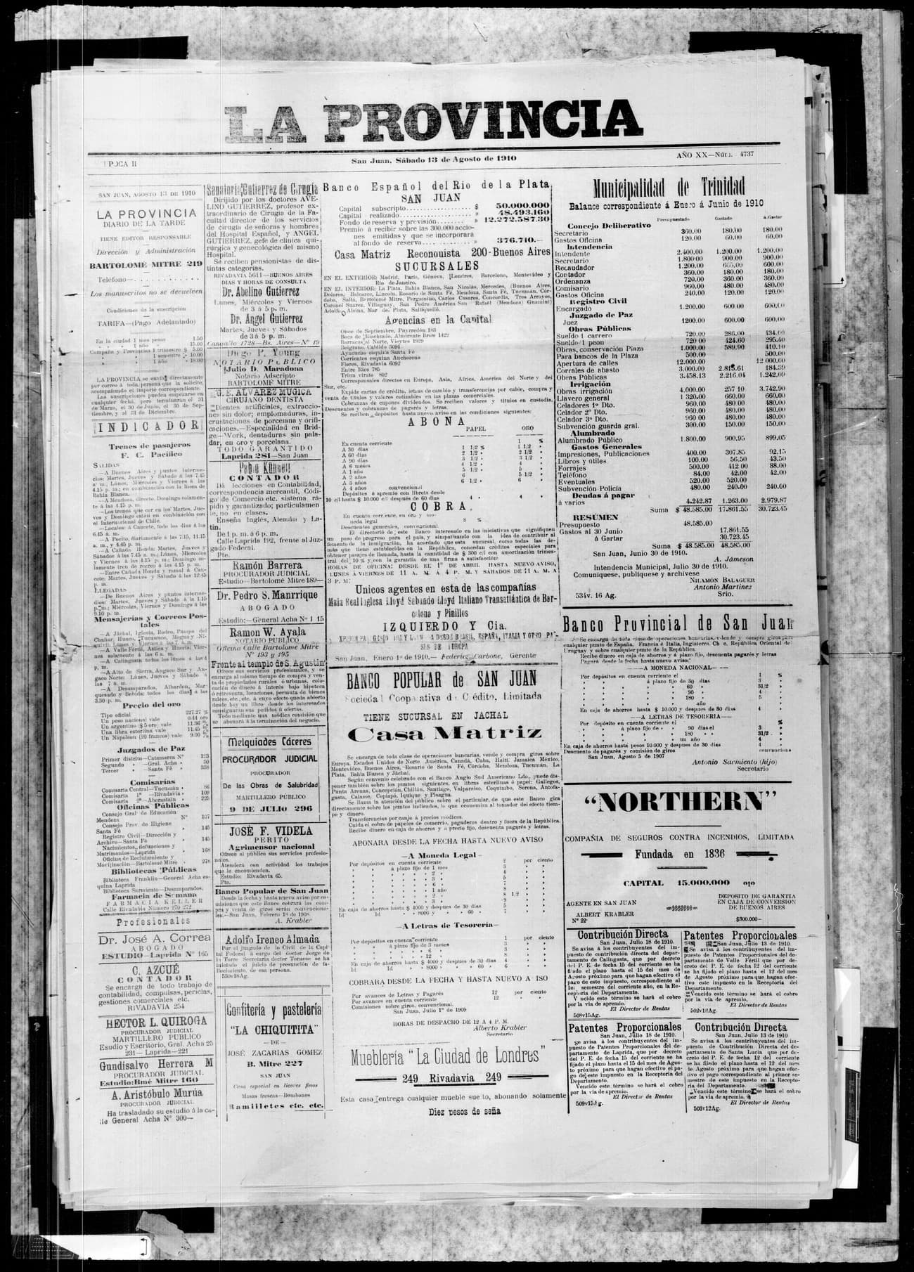 Portada · 13 de Agosto de 1910