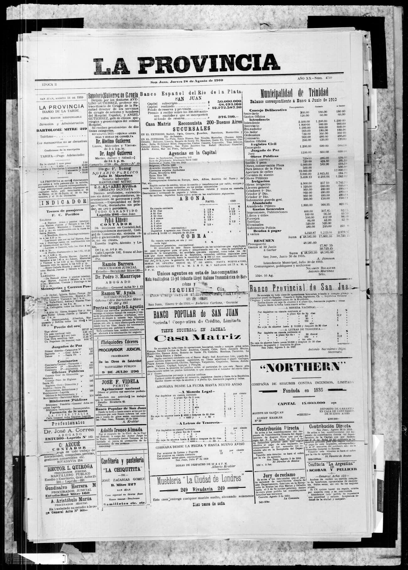 Portada · 18 de Agosto de 1910