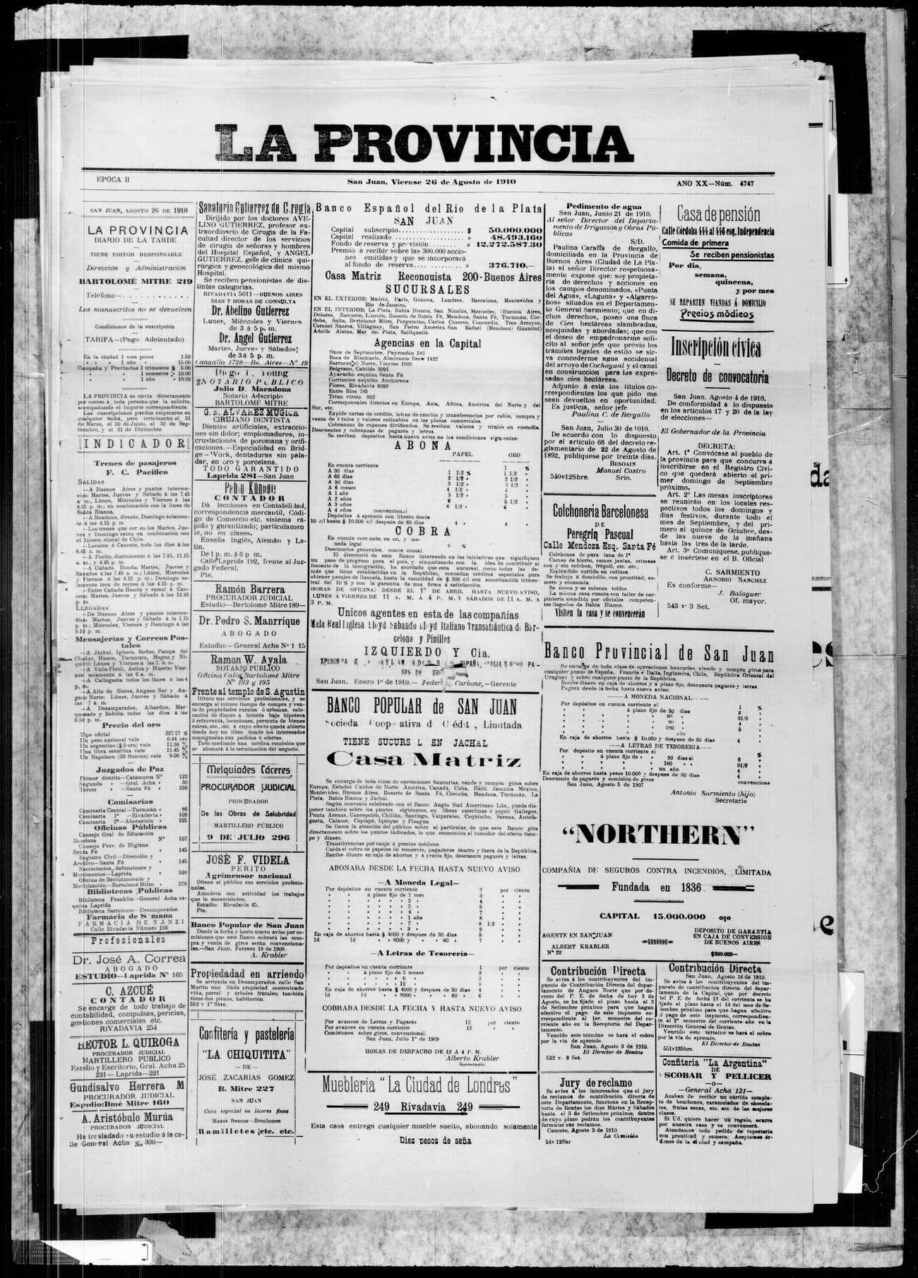 Portada · 26 de Agosto de 1910