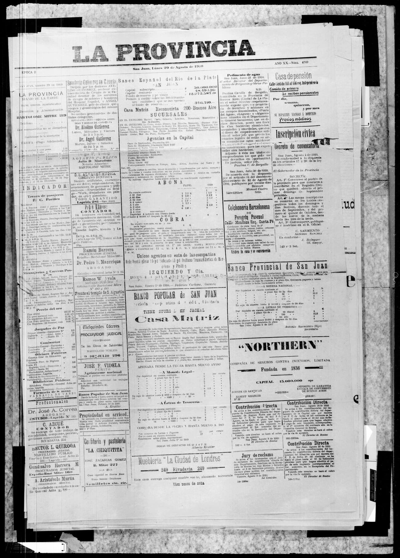 Portada · 29 de Agosto de 1910