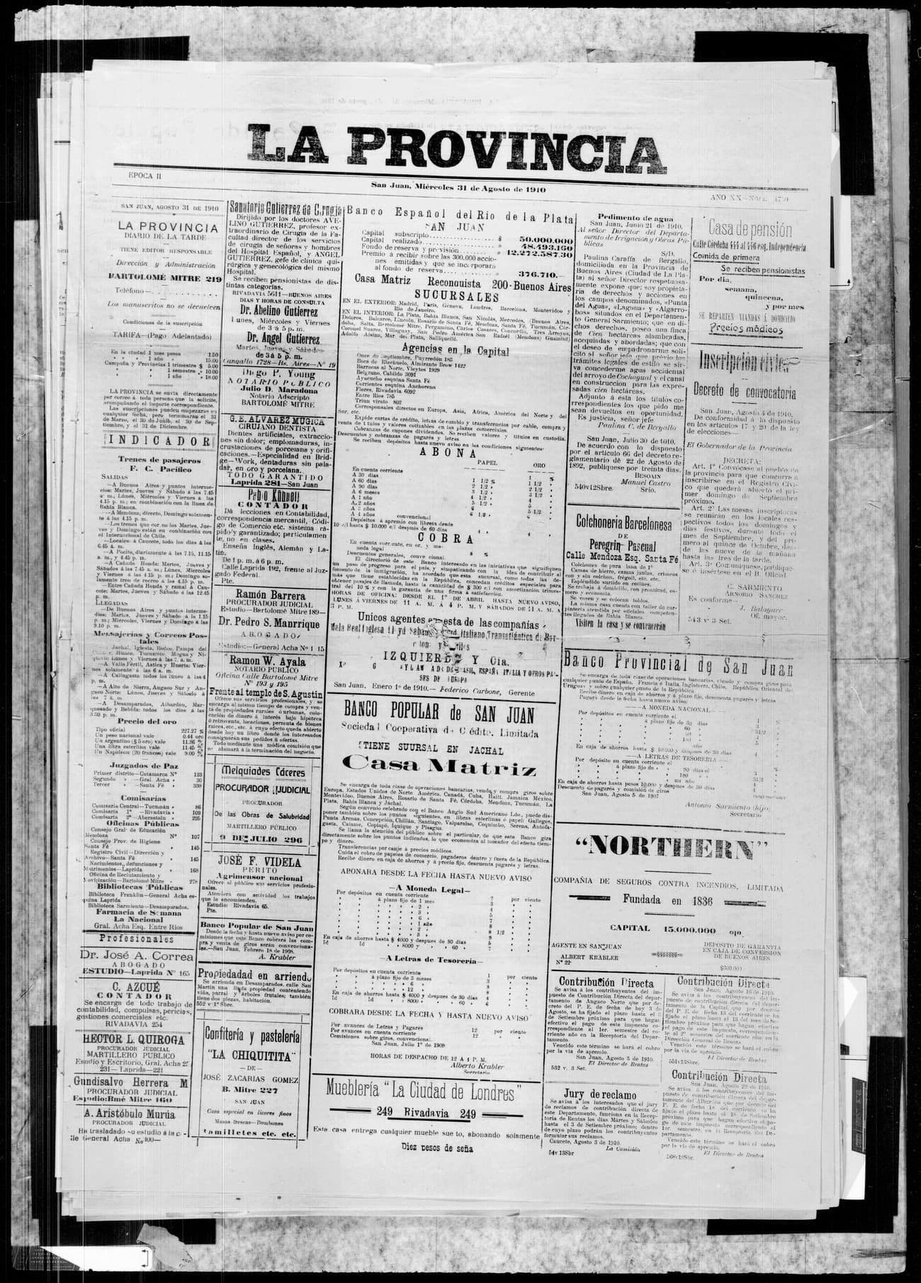 Portada · 31 de Agosto de 1910