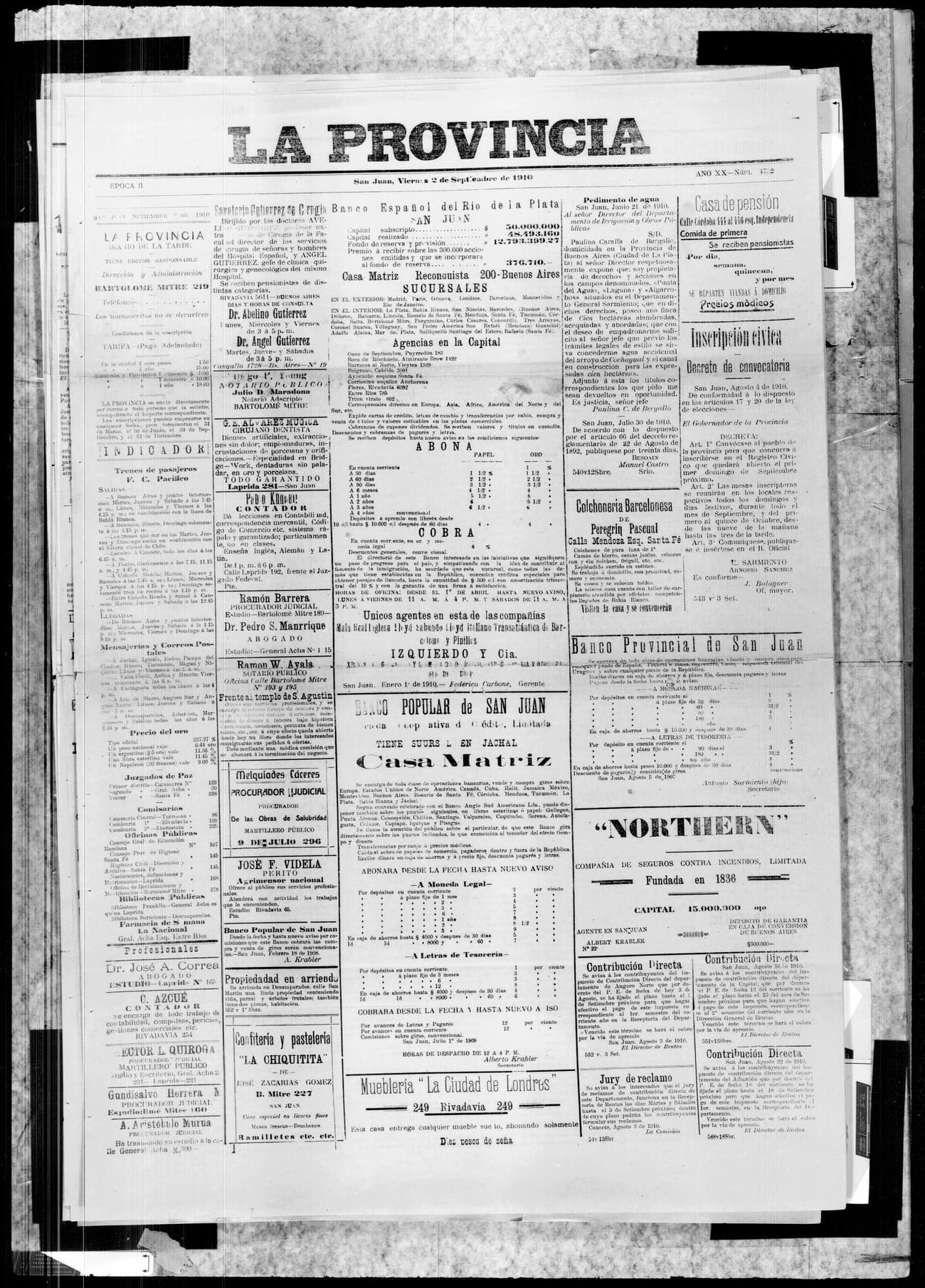 Portada · 2 de Septiembre de 1910
