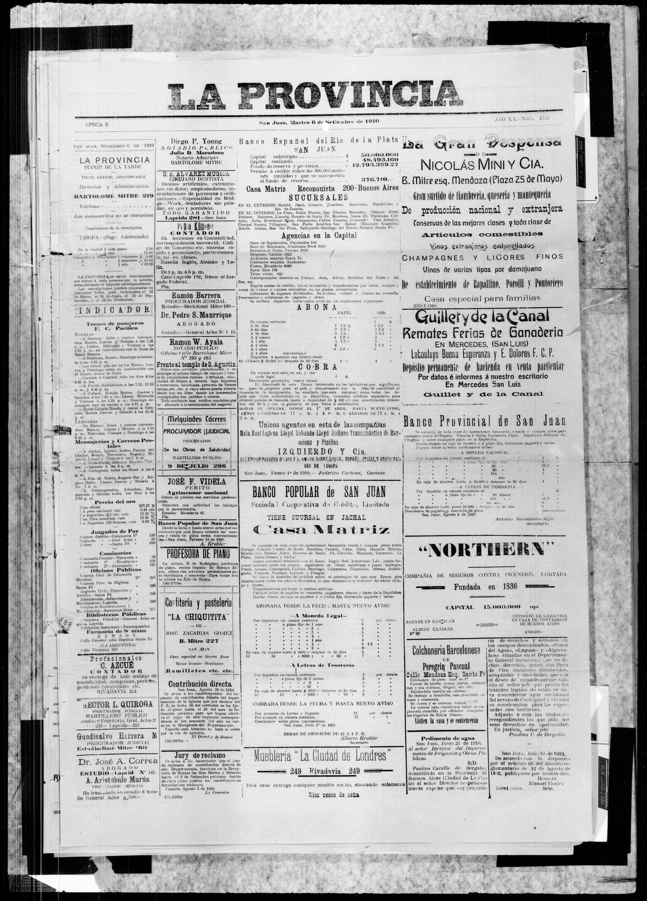 Portada · 6 de Septiembre de 1910